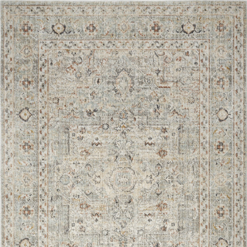 6' X 9' Gray Floral Distressed Area Rug - Home & Garden