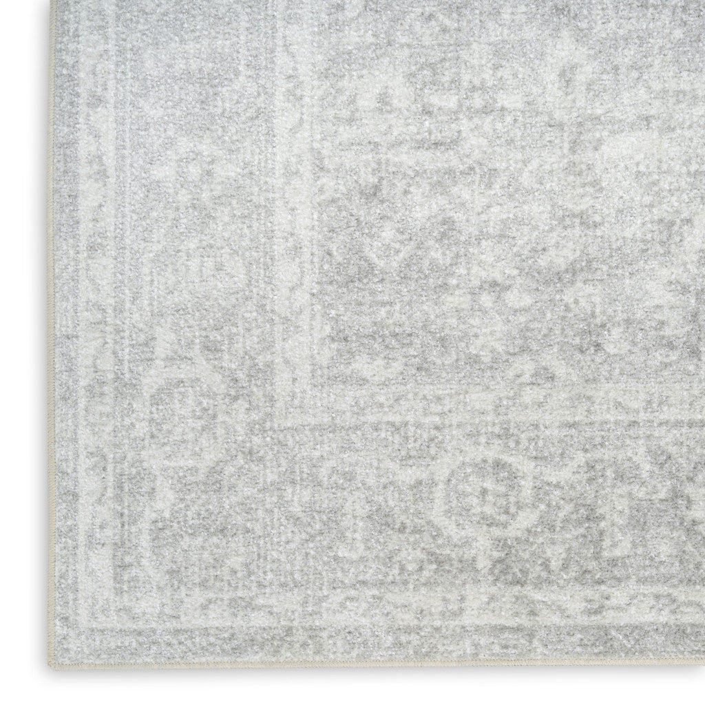 5' X 7' Gray Floral Distressed Area Rug - Home & Garden