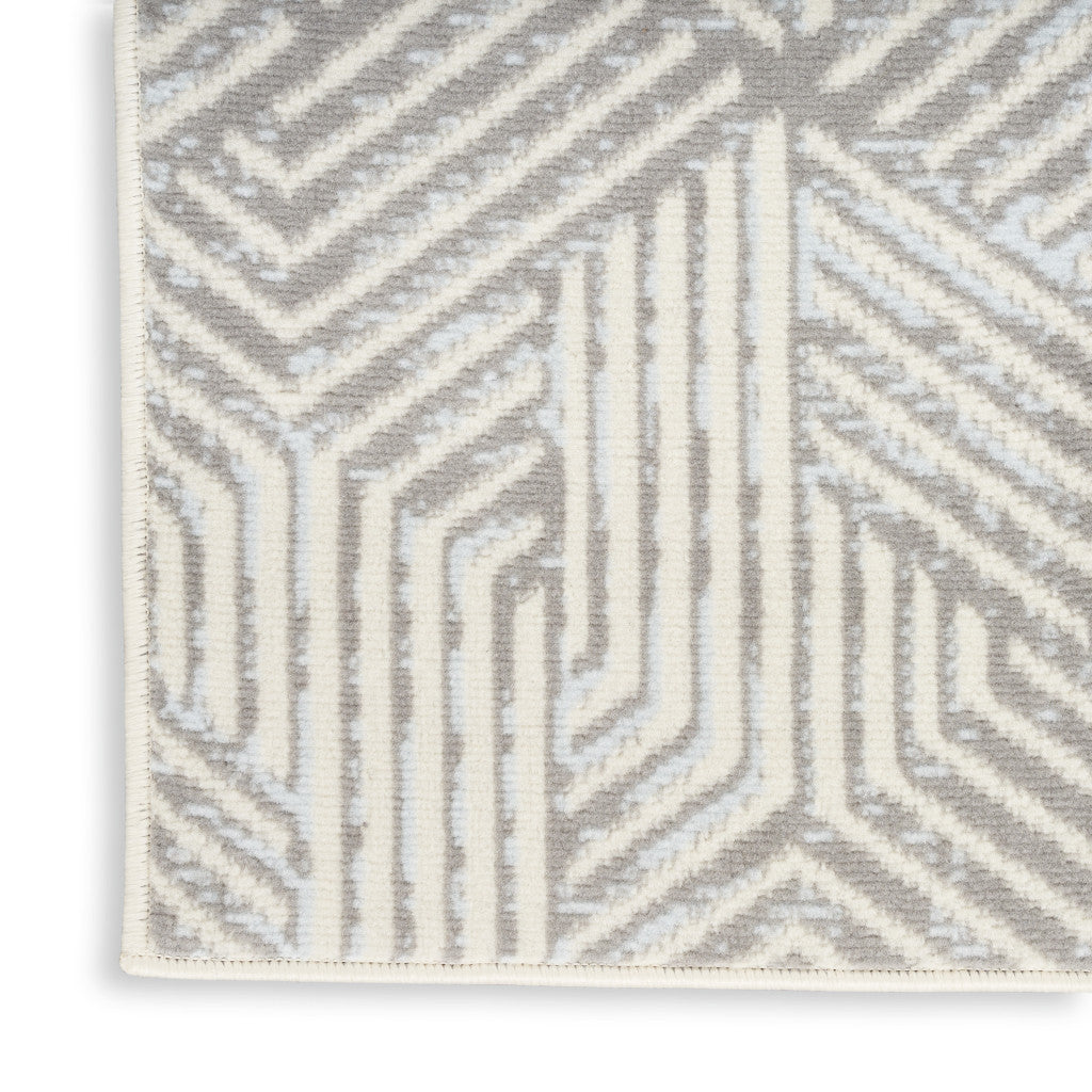 3' X 5' Gray Geometric Power Loom Area Rug - Home & Garden