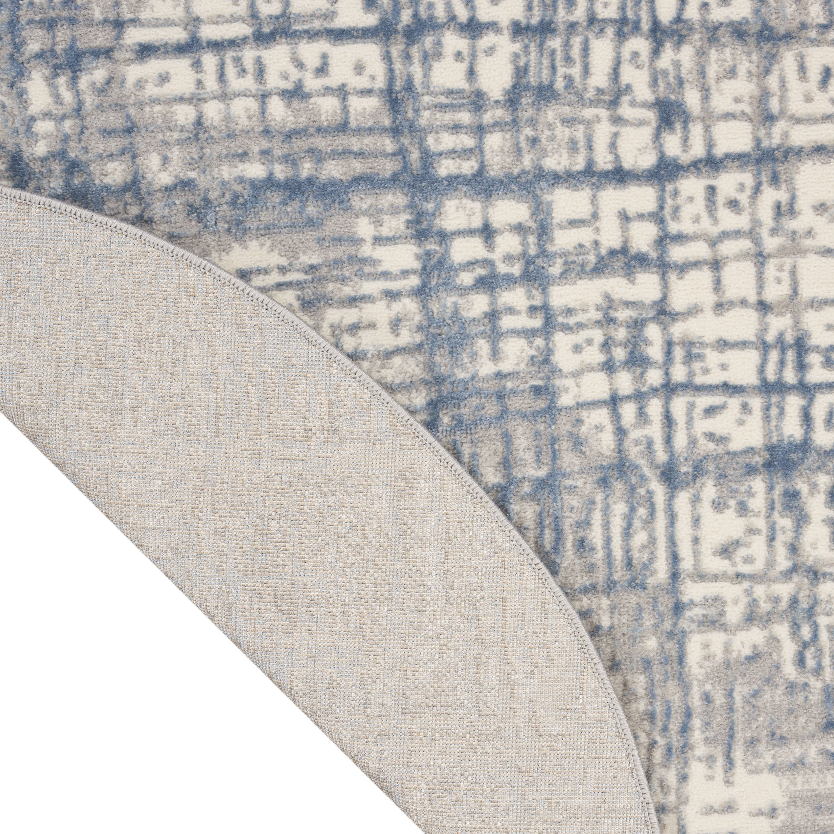 8' Ivory Abstract Round Rug - Home & Garden