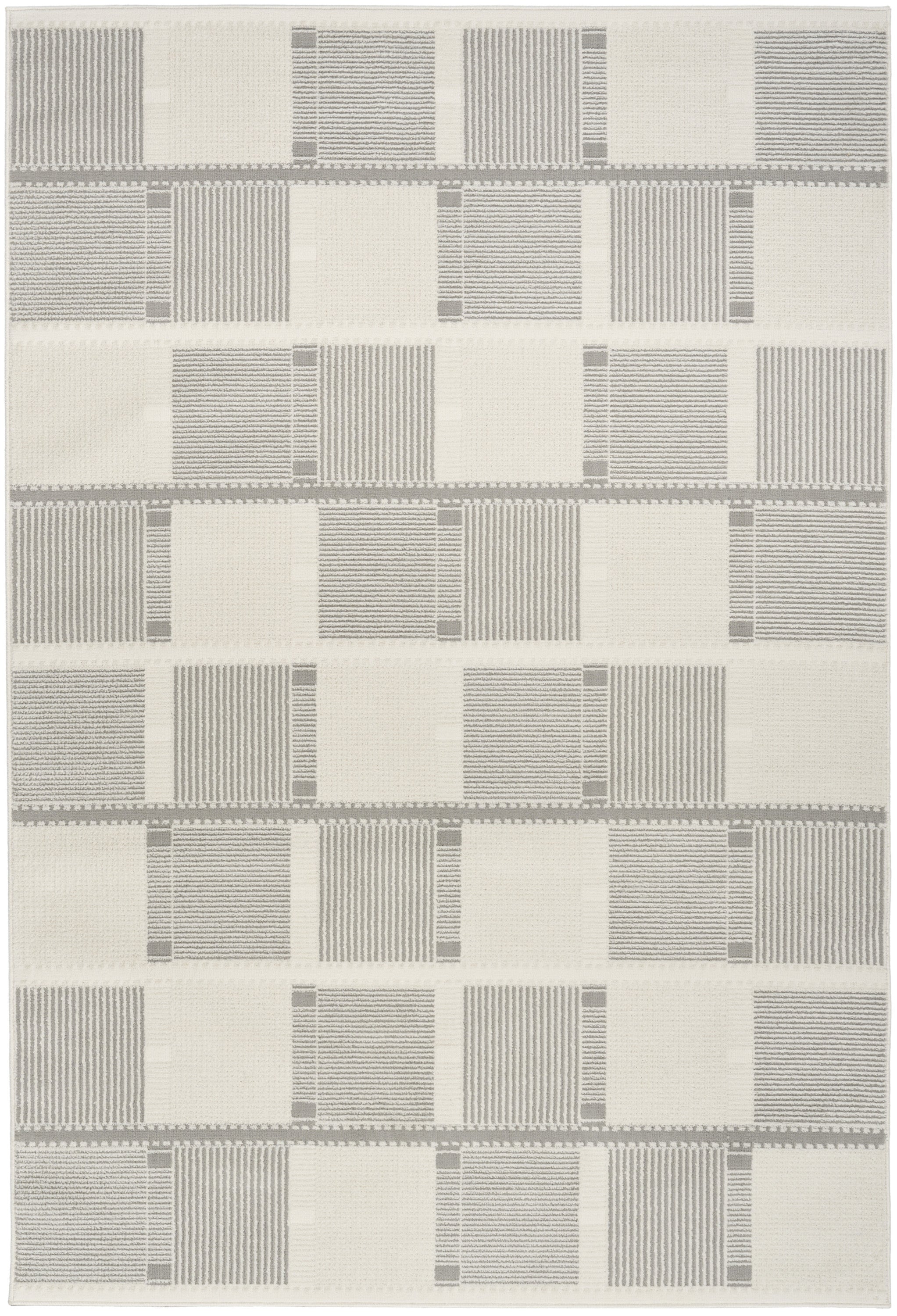 5' X 7' Gray Geometric Power Loom Area Rug - Home & Garden