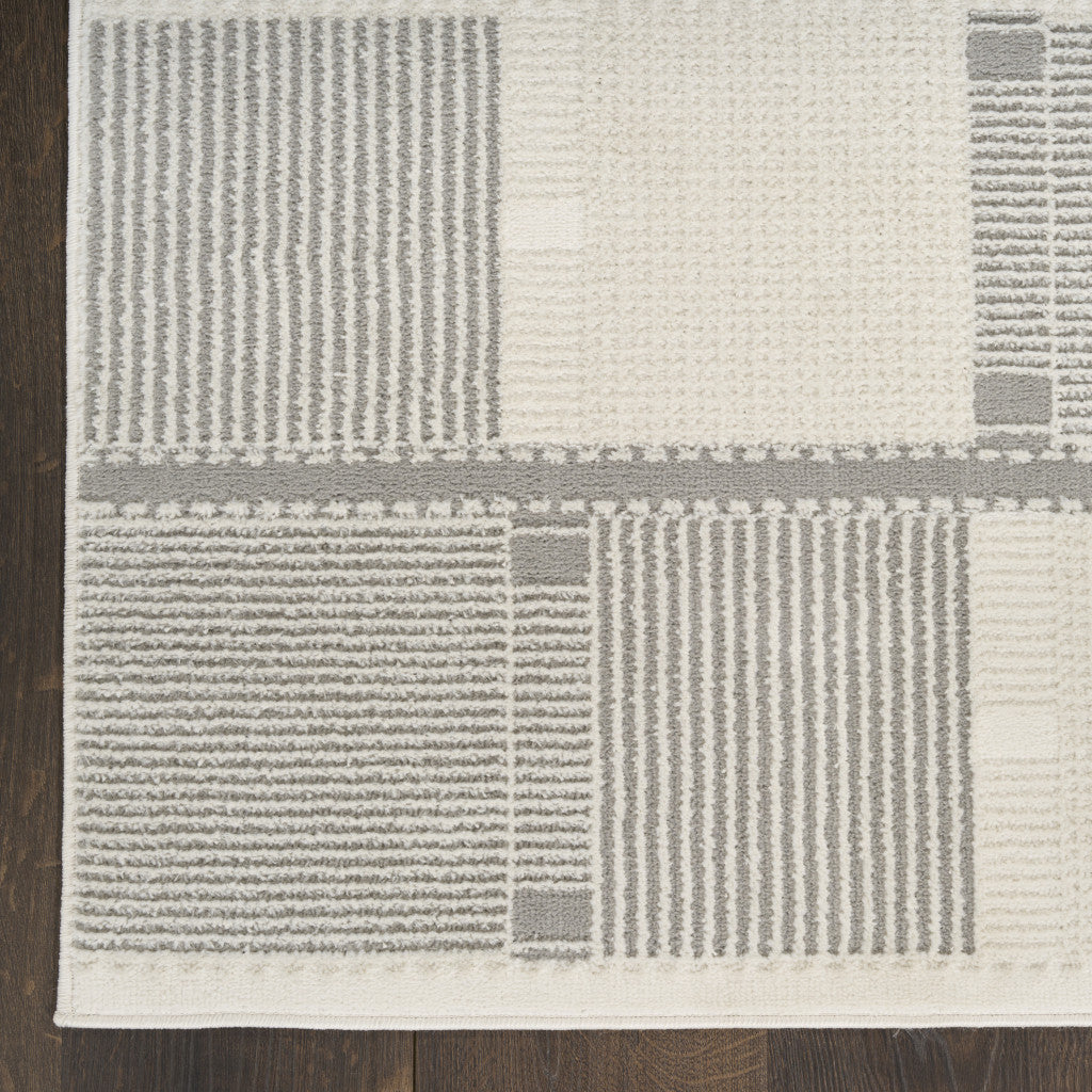 5' X 7' Gray Geometric Power Loom Area Rug - Home & Garden