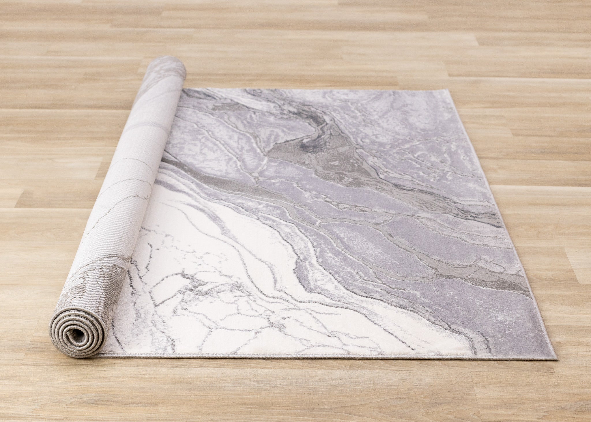 5' X 8' Gray And Off White Abstract Area Rug - Home & Garden