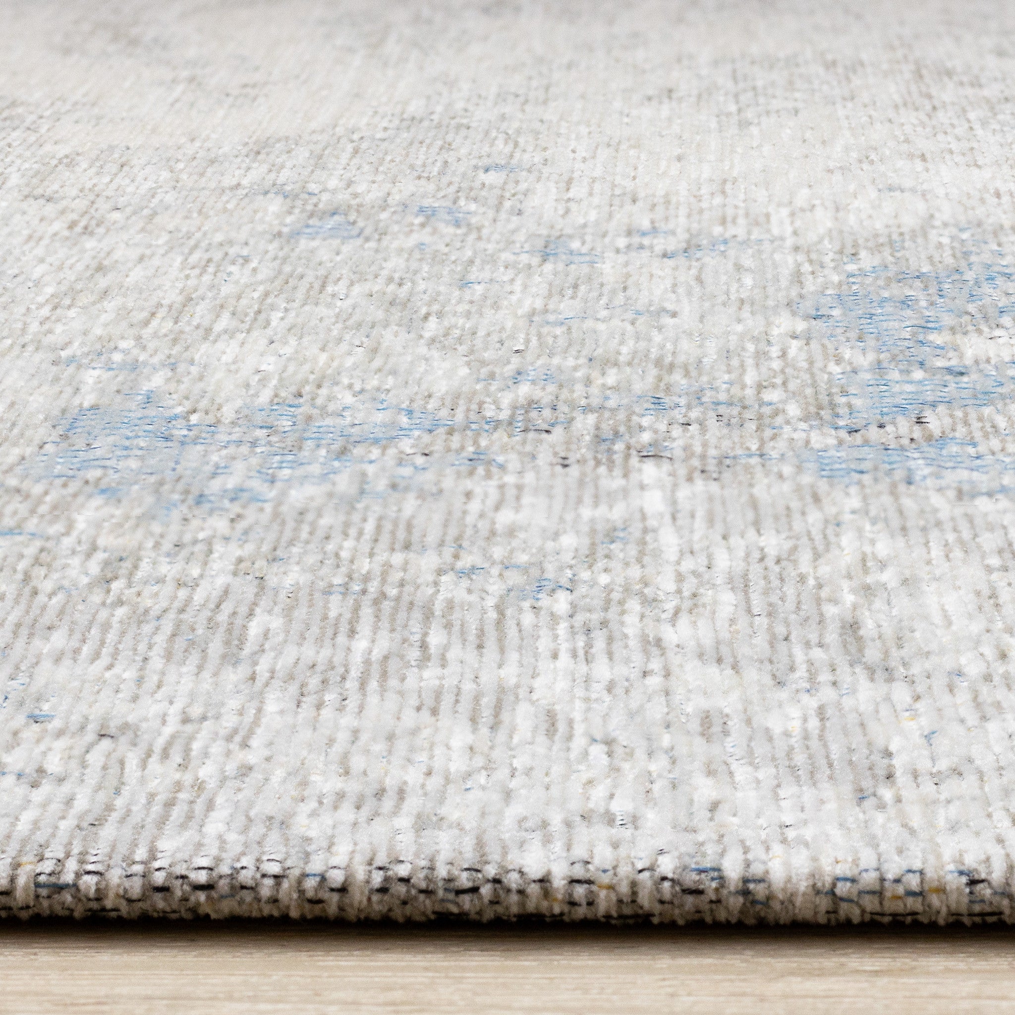 5' X 8' Cream And Blue Abstract Area Rug - Home & Garden