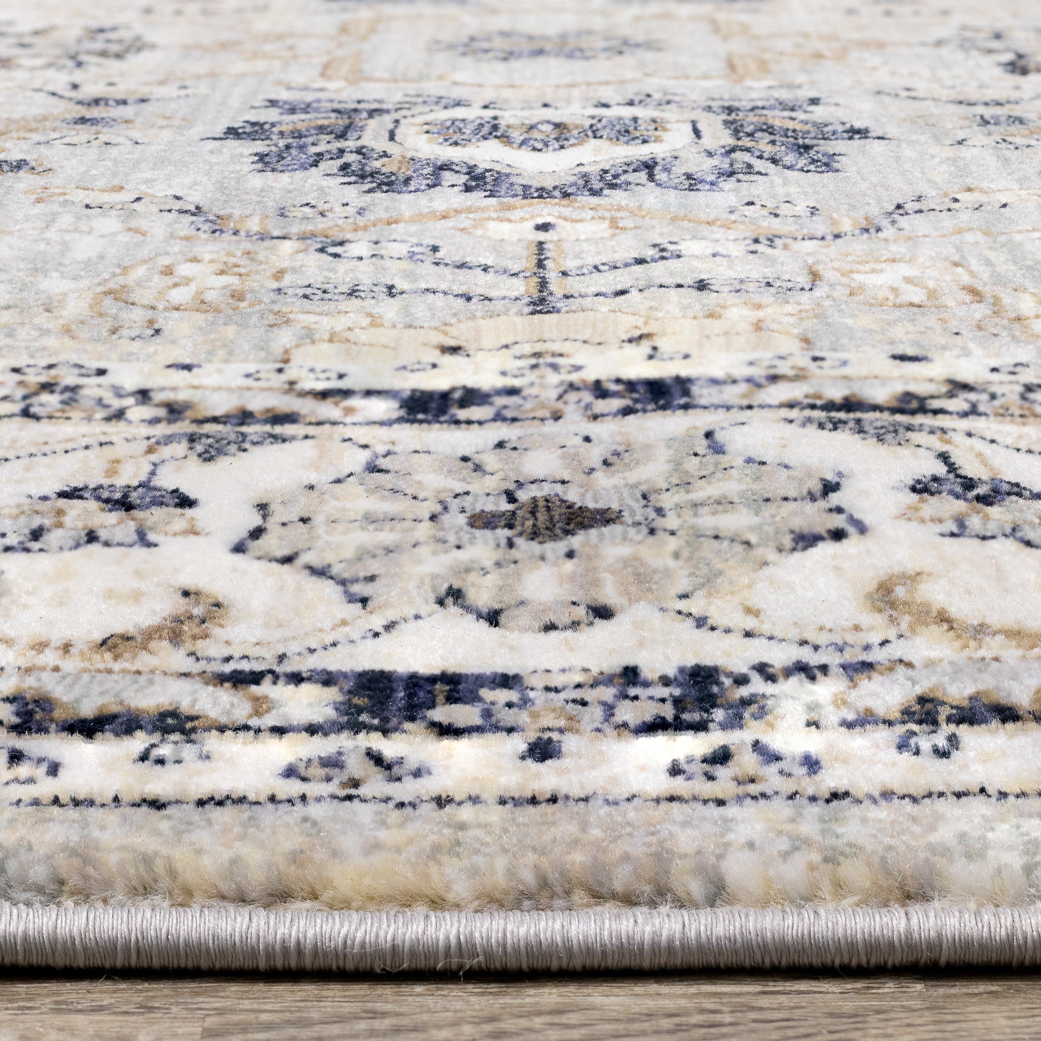 8' X 10' Beige Gray And Black Medallion Area Rug - Home & Garden