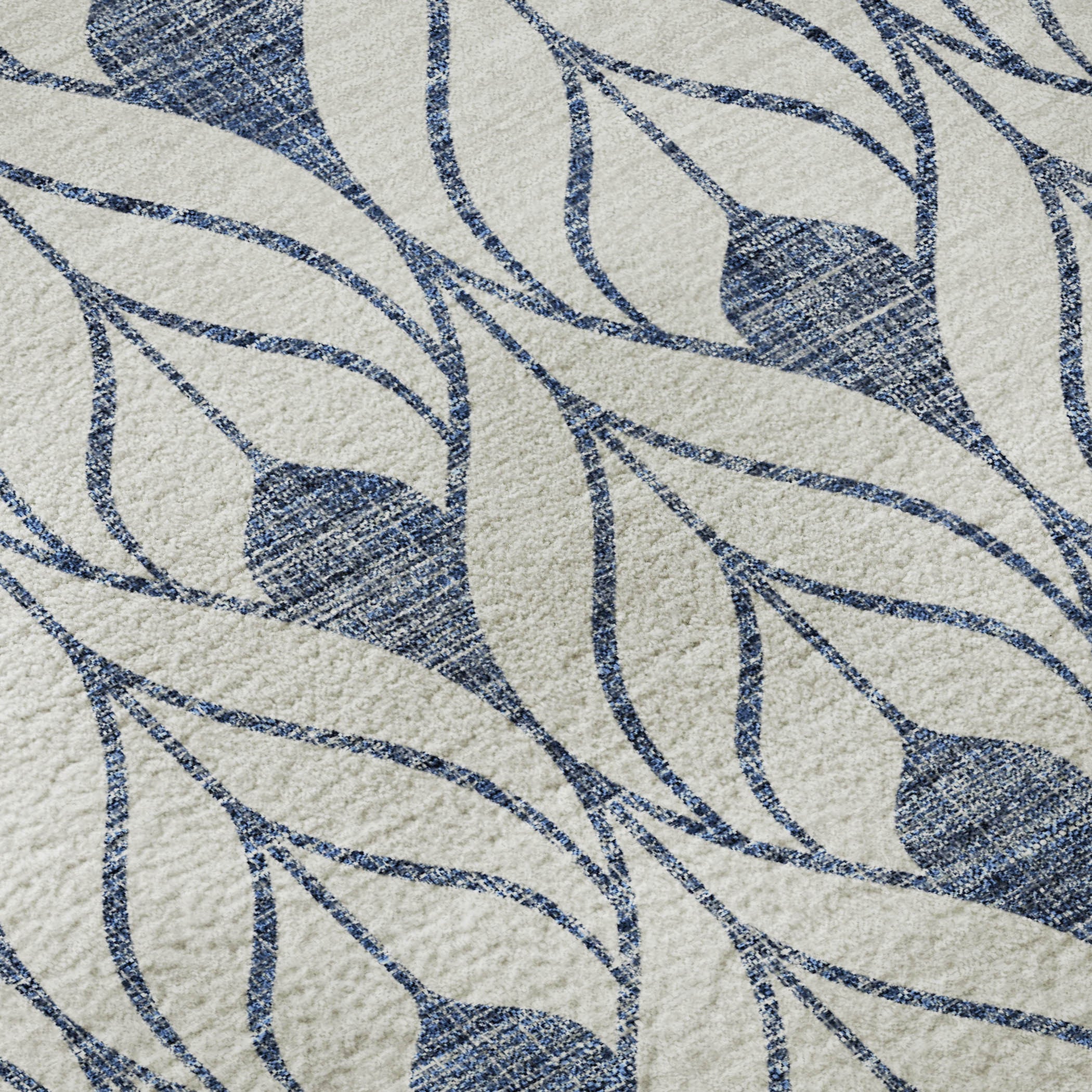 8' X 10' Blue And Ivory Geometric Washable Area Rug With UV Protection - Home & Garden