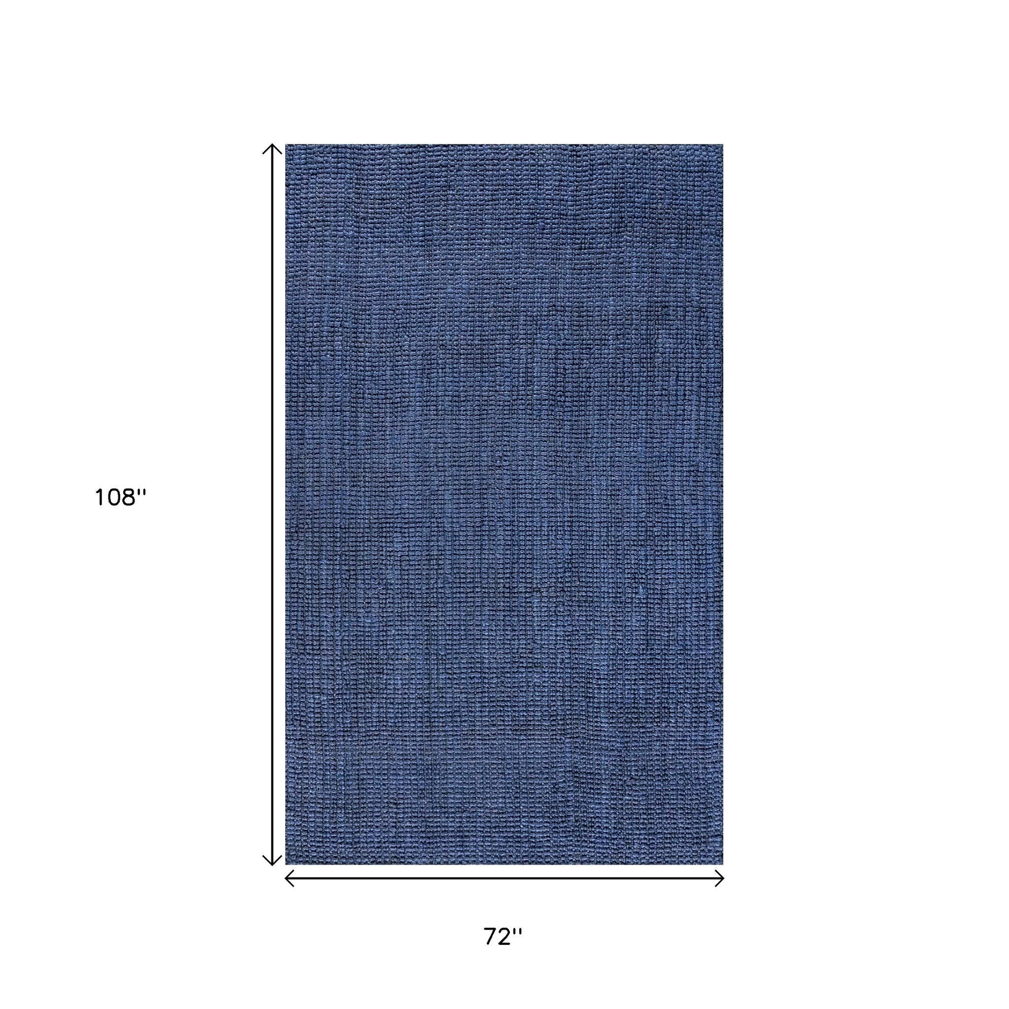 6' X 9' Navy Blue Jute Handmade Area Rug - Home & Garden
