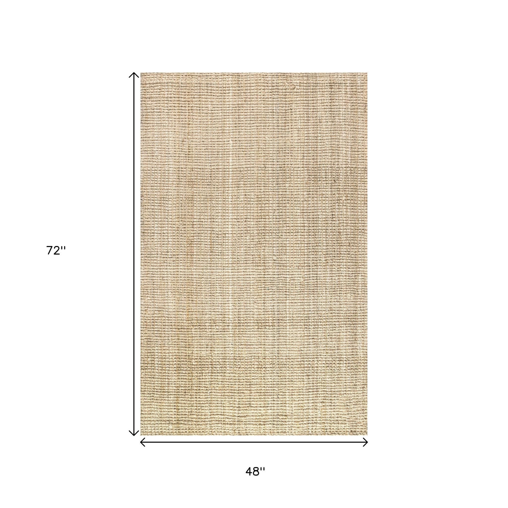 4' X 6' Ivory Jute Handmade Area Rug - Home & Garden