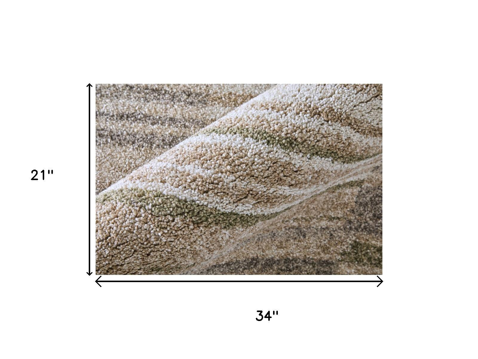 2' X 3' Blue And Ivory Geometric Area Rug - Home & Garden
