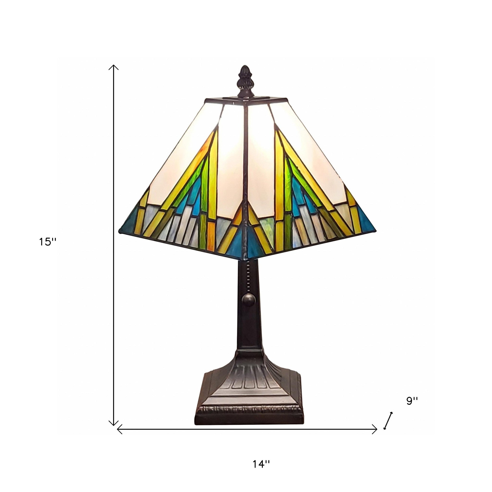 15" Dark Brown Metal Candlestick Table Lamp With Beige Shade - Lighting