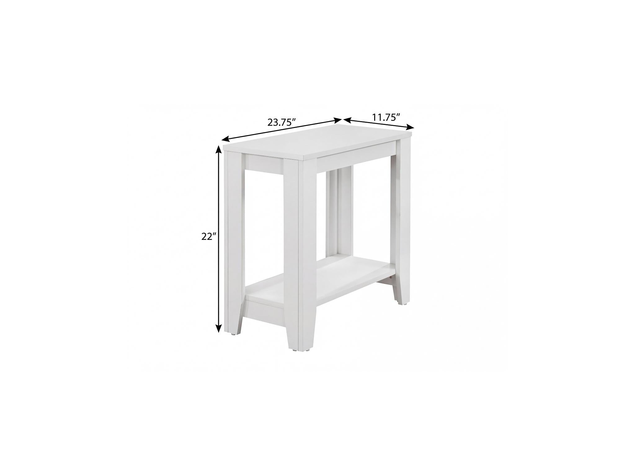 22" White Wood End Table With Shelf - Living Room