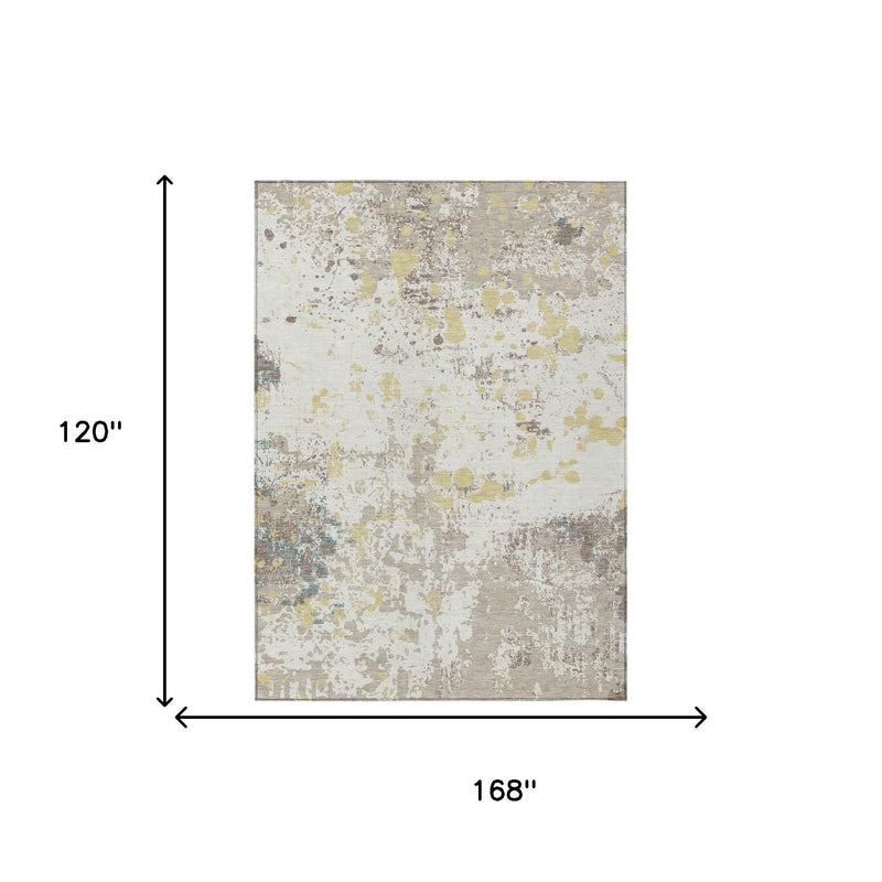 Abstract indoor outdoor rug size diagram, 168 in by 120 in