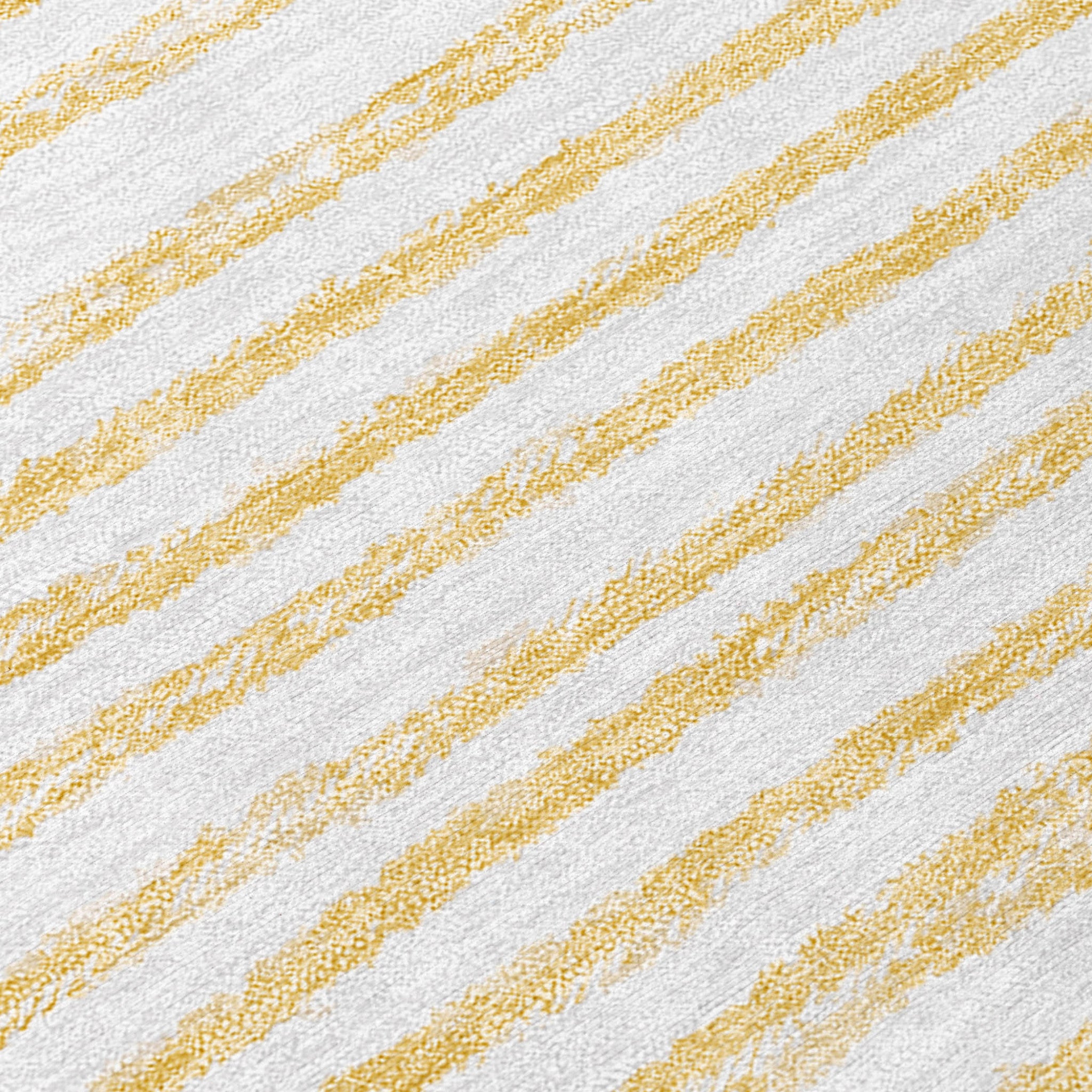 8' Round Gold and White Round Abstract Washable Non Skid Indoor Outdoor Area Rug - Outdoor