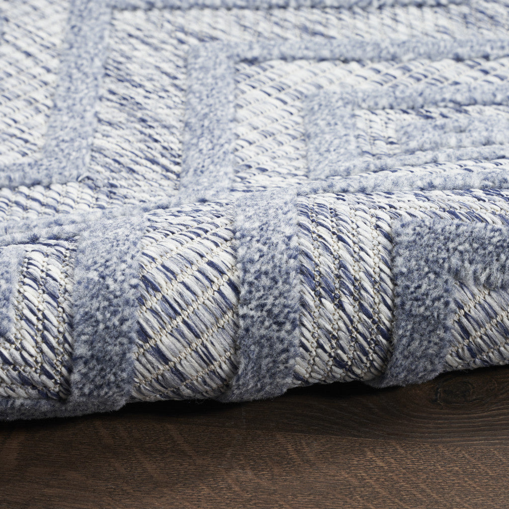 8' X 10' Blue Indoor Outdoor Area Rug - Outdoor