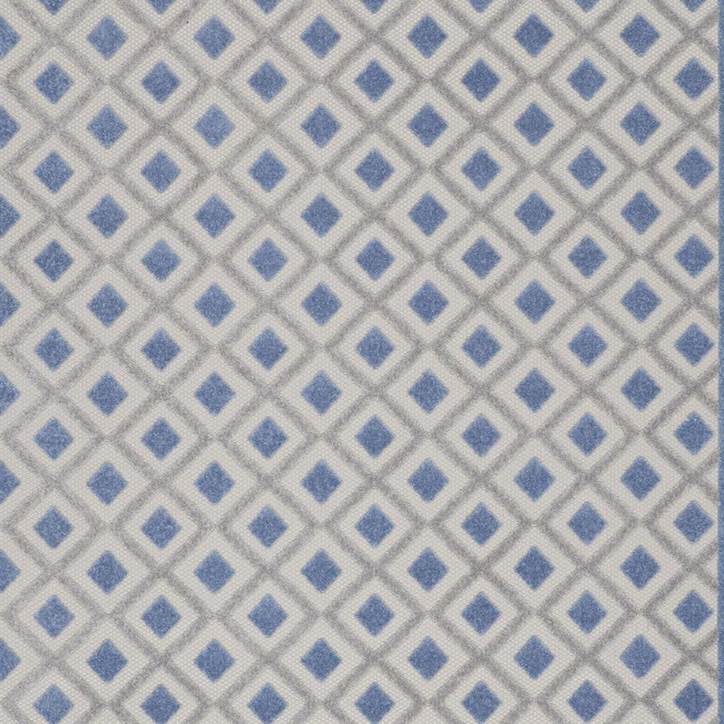 9' X 12' Blue And Gray Indoor Outdoor Area Rug - Outdoor