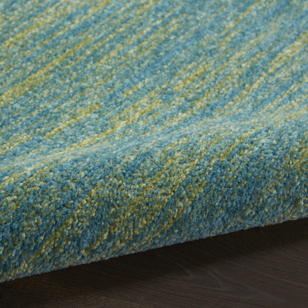 5' X 7' Blue And Green Indoor Outdoor Area Rug - Outdoor