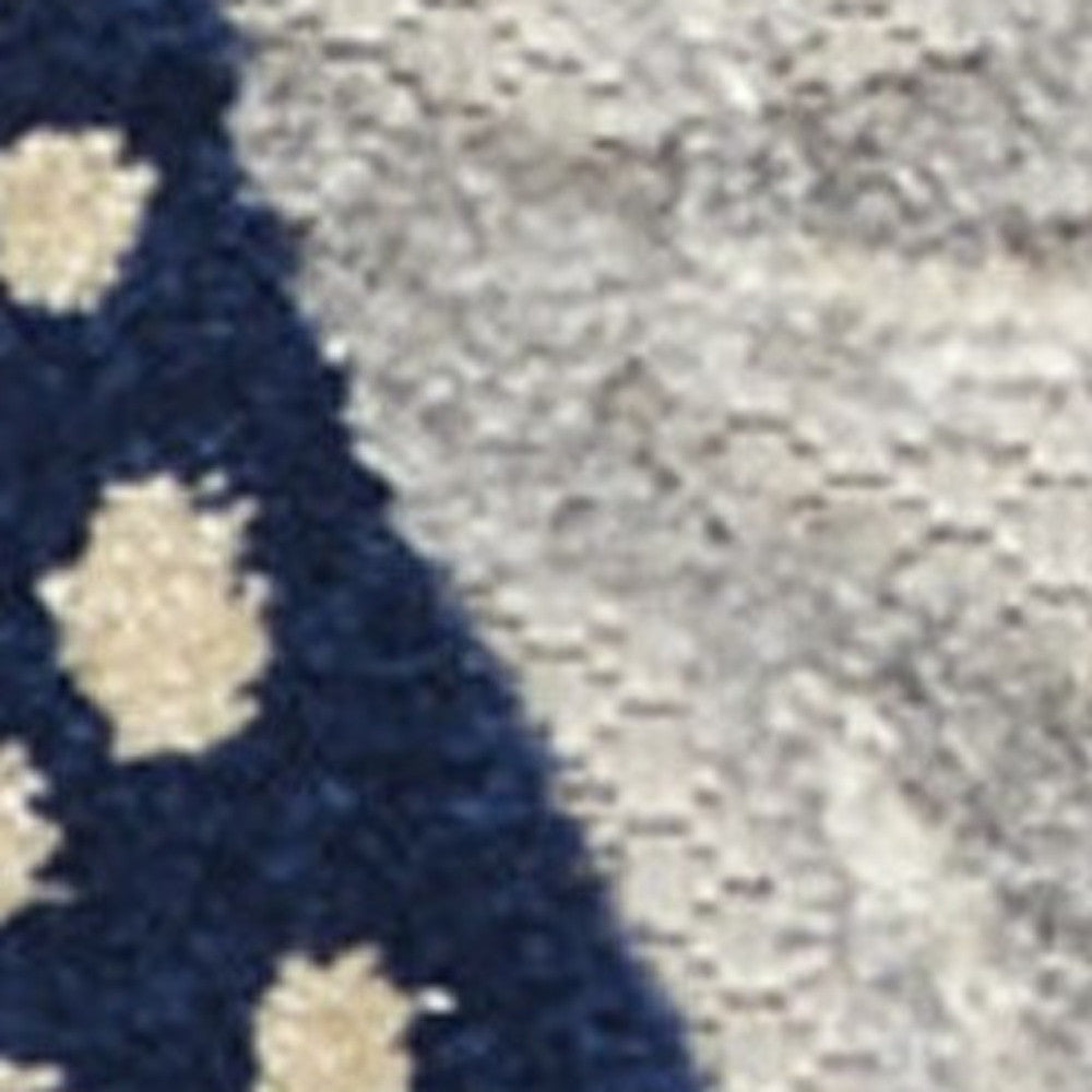 12' Blue And Gray Nautical Indoor Outdoor Runner Rug - Outdoor