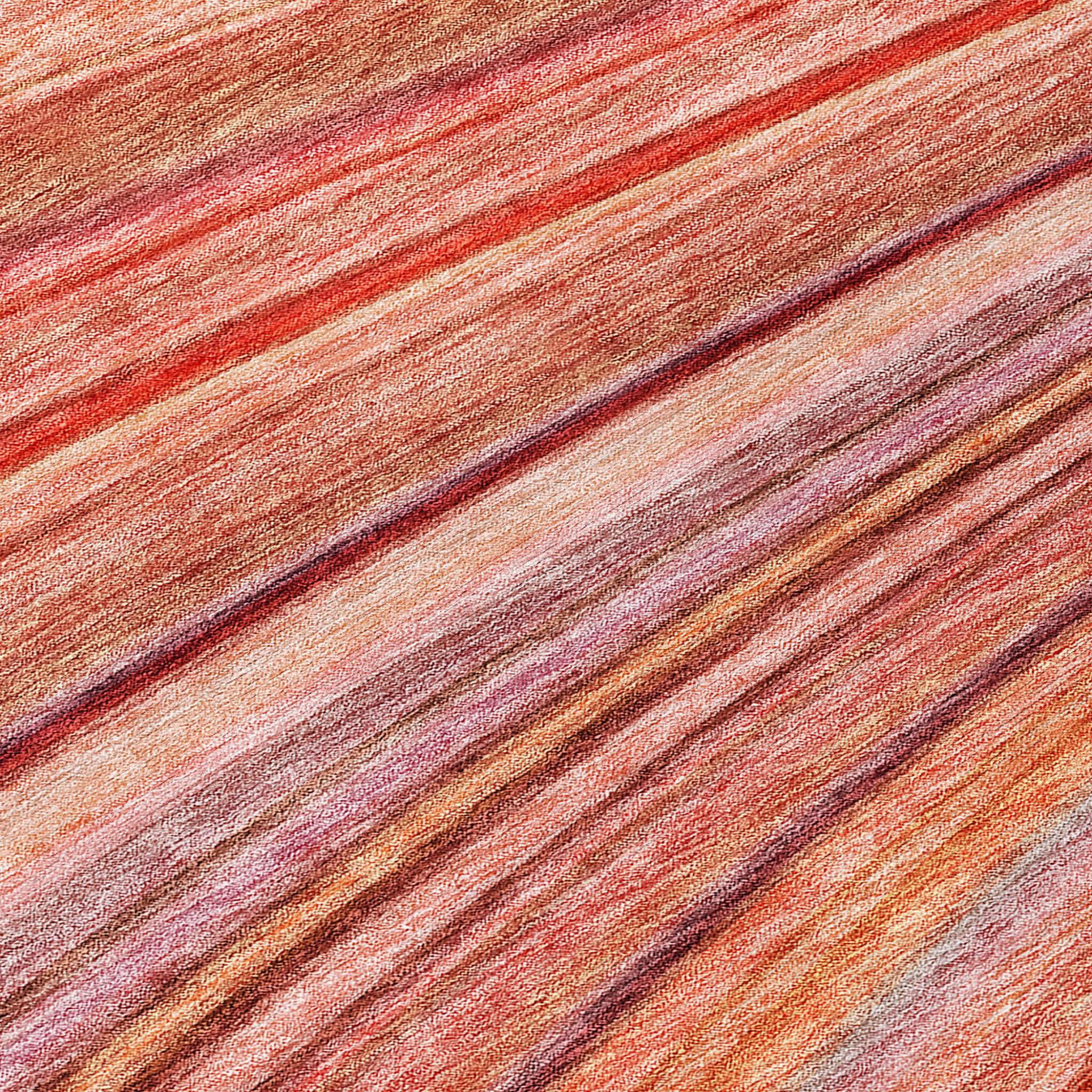 10' X 14' Terra Cotta Salmon And Orange Striped Washable Indoor Outdoor Area Rug - Sports & Outdoor
