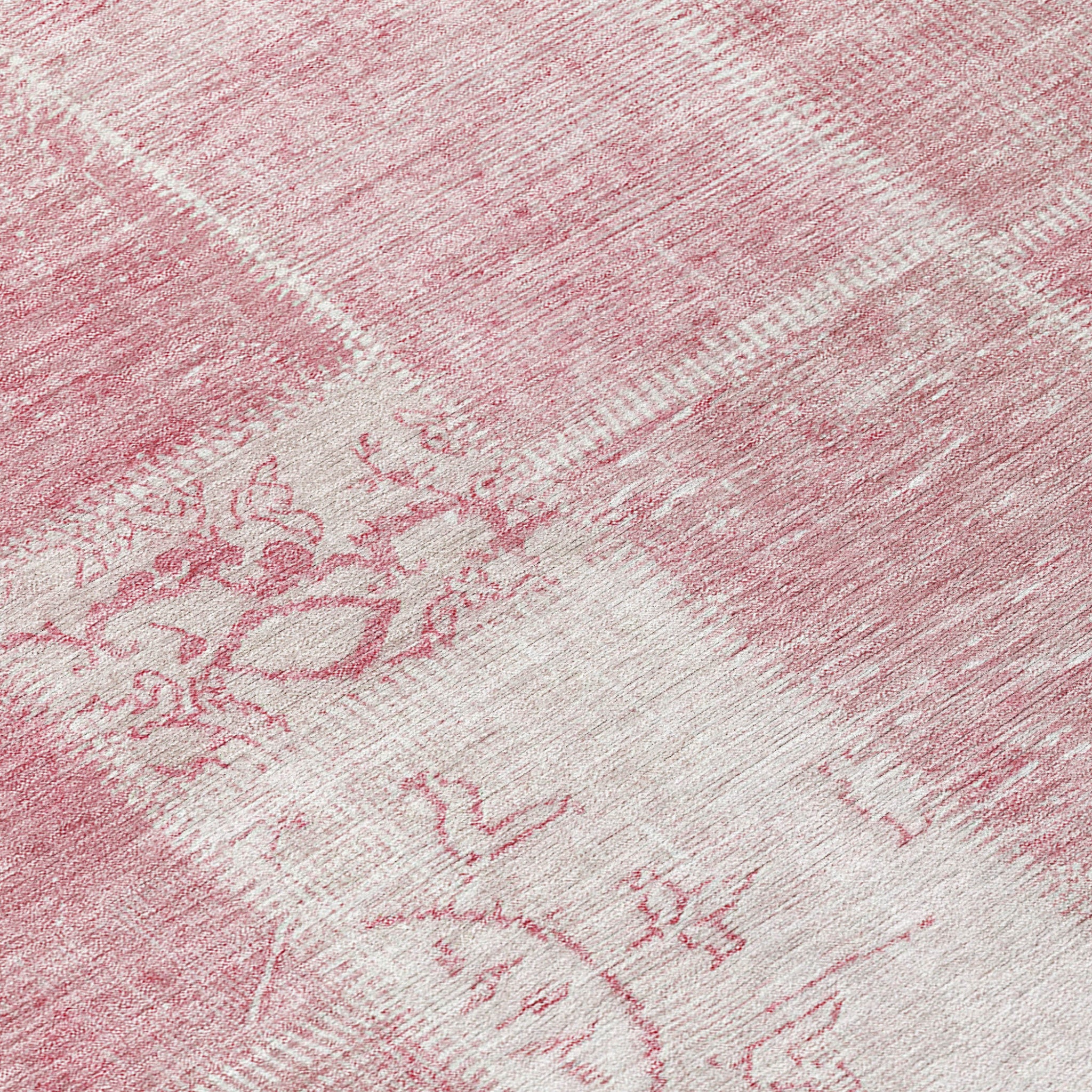 5' X 8' Pink Blush And Ivory Patchwork Washable Indoor Outdoor Area Rug - Sports & Outdoor
