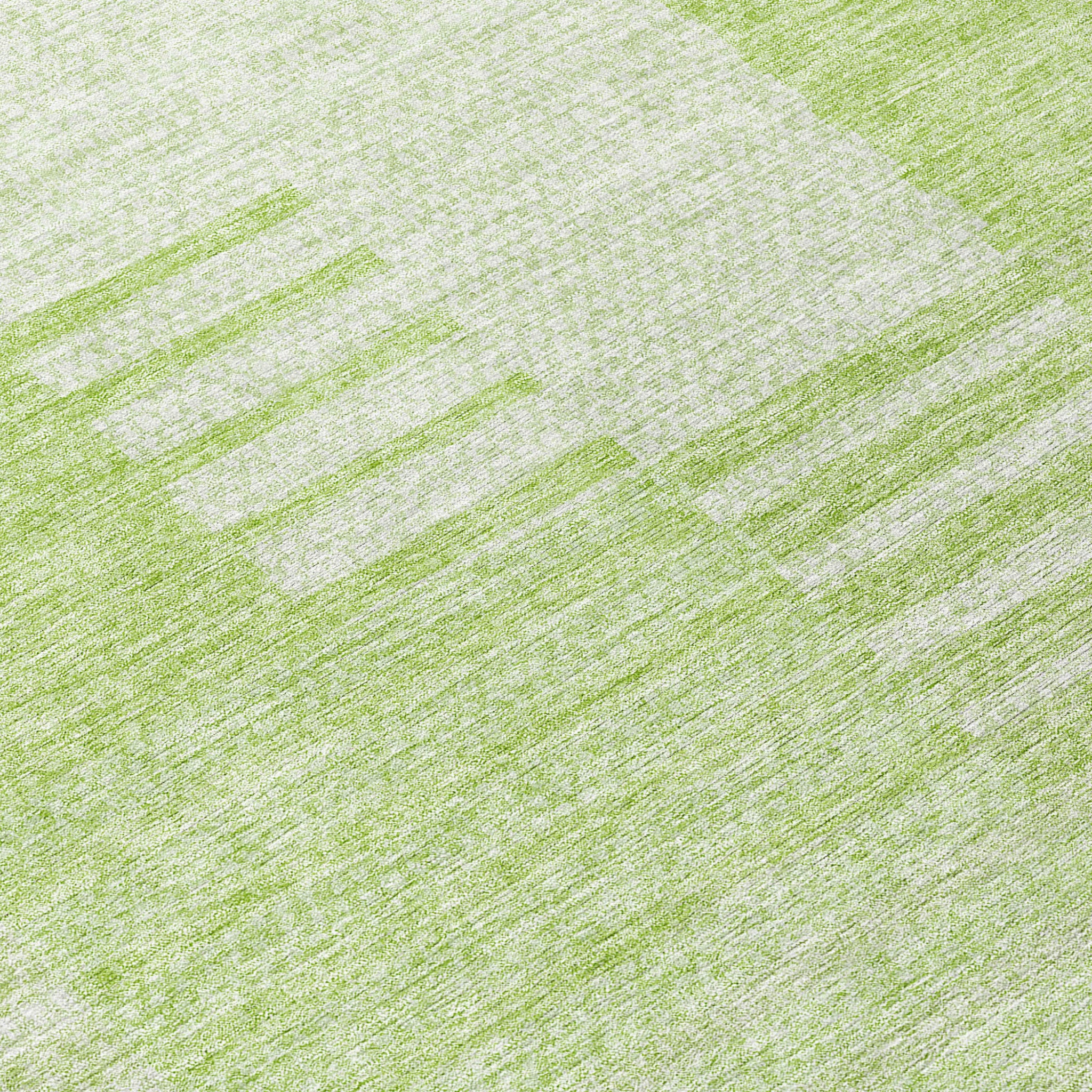 3' X 5' Artichoke Green And Mint Green Striped Washable Indoor Outdoor Area Rug - Sports & Outdoor