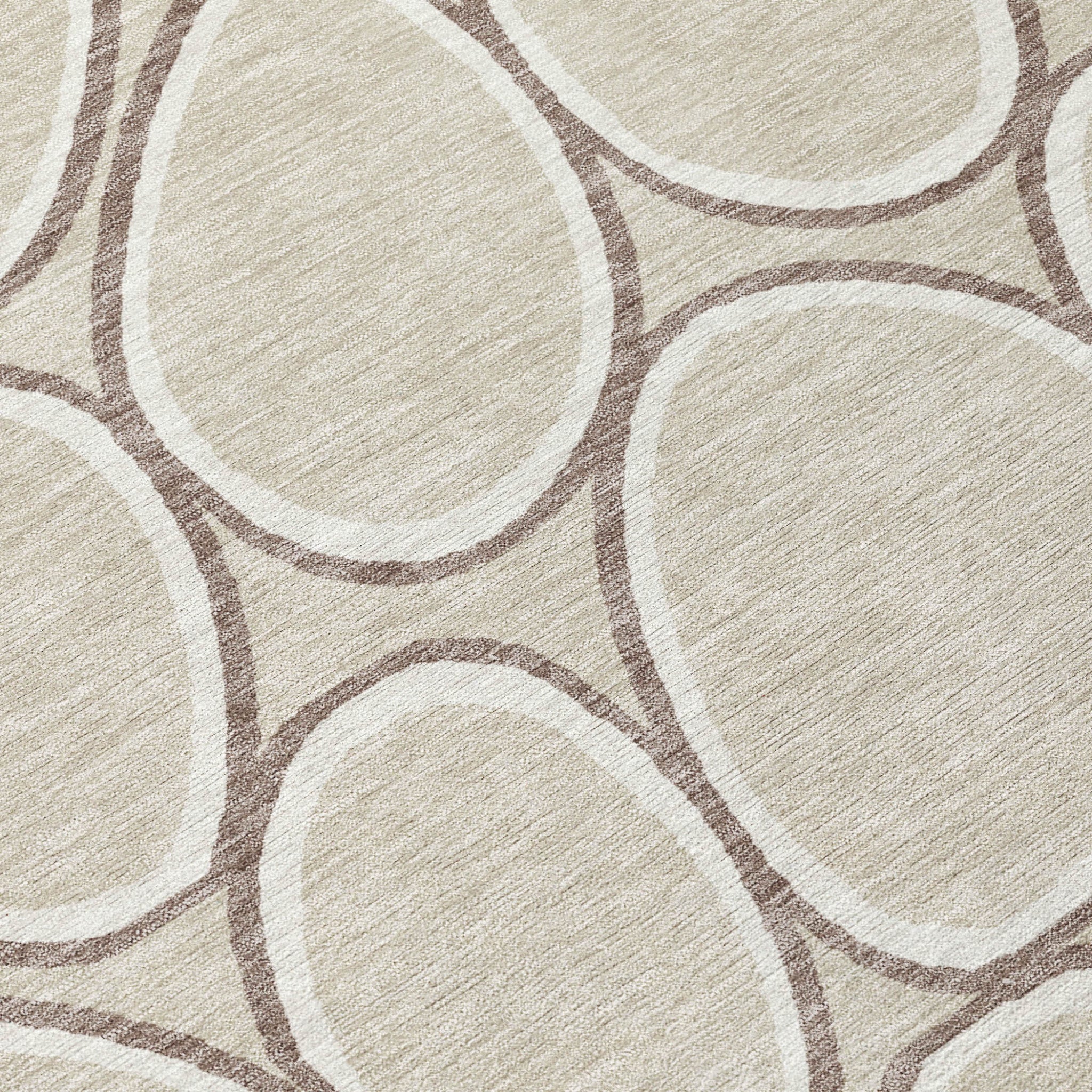 5' X 8' Beige And Brown Abstract Washable Indoor Outdoor Area Rug - Sports & Outdoor