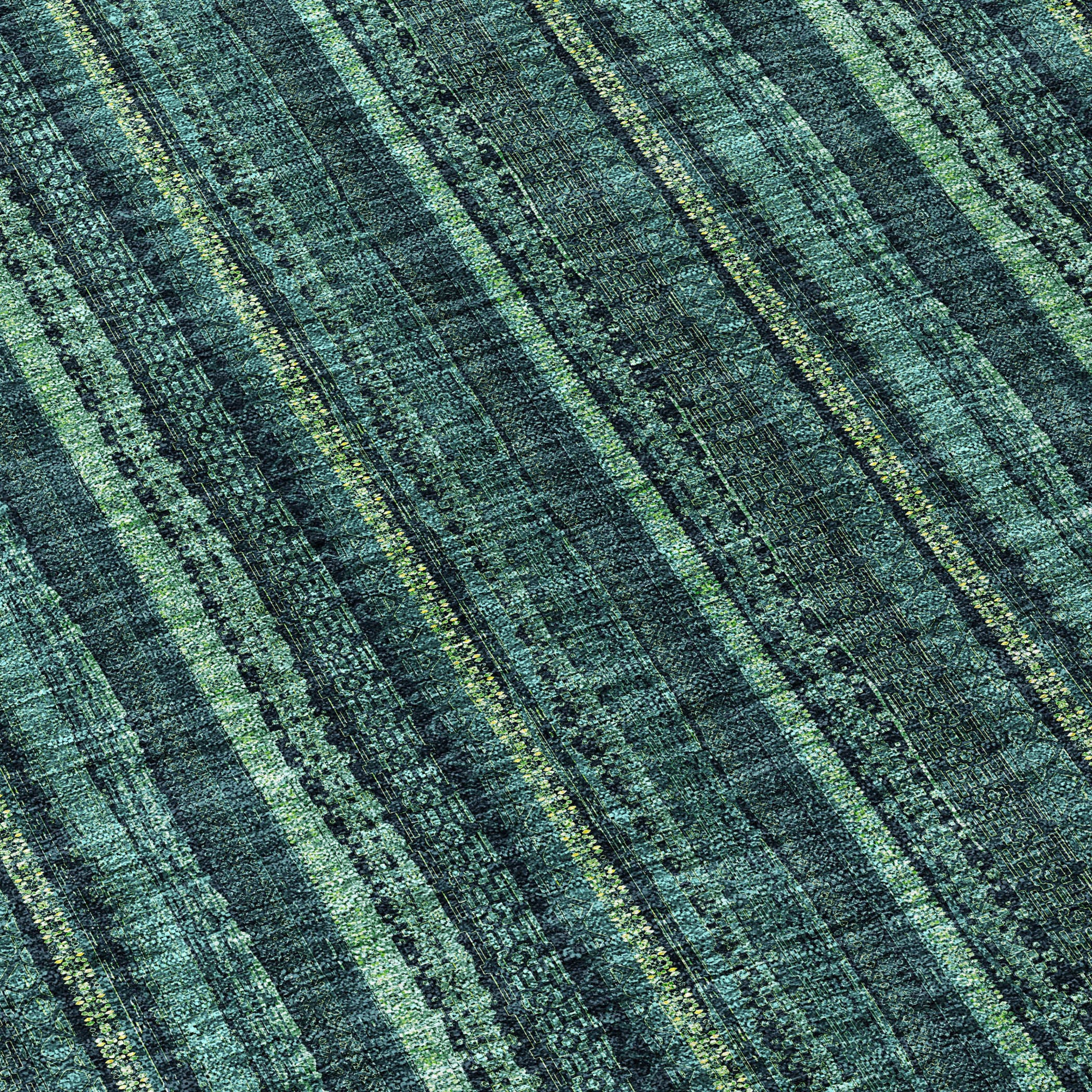 10' X 14' Teal Blue Aqua And Mint Green Striped Washable Indoor Outdoor Area Rug - Sports & Outdoor