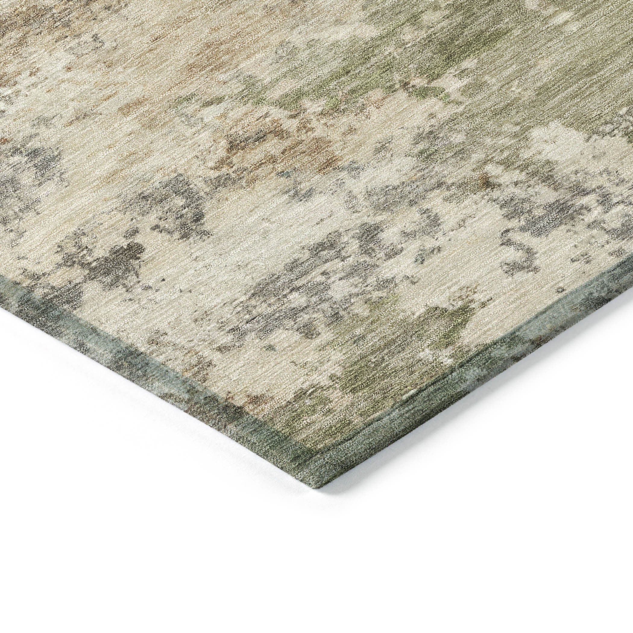 5' X 8' Beige Green And Purple Abstract Washable Indoor Outdoor Area Rug - Sports & Outdoor