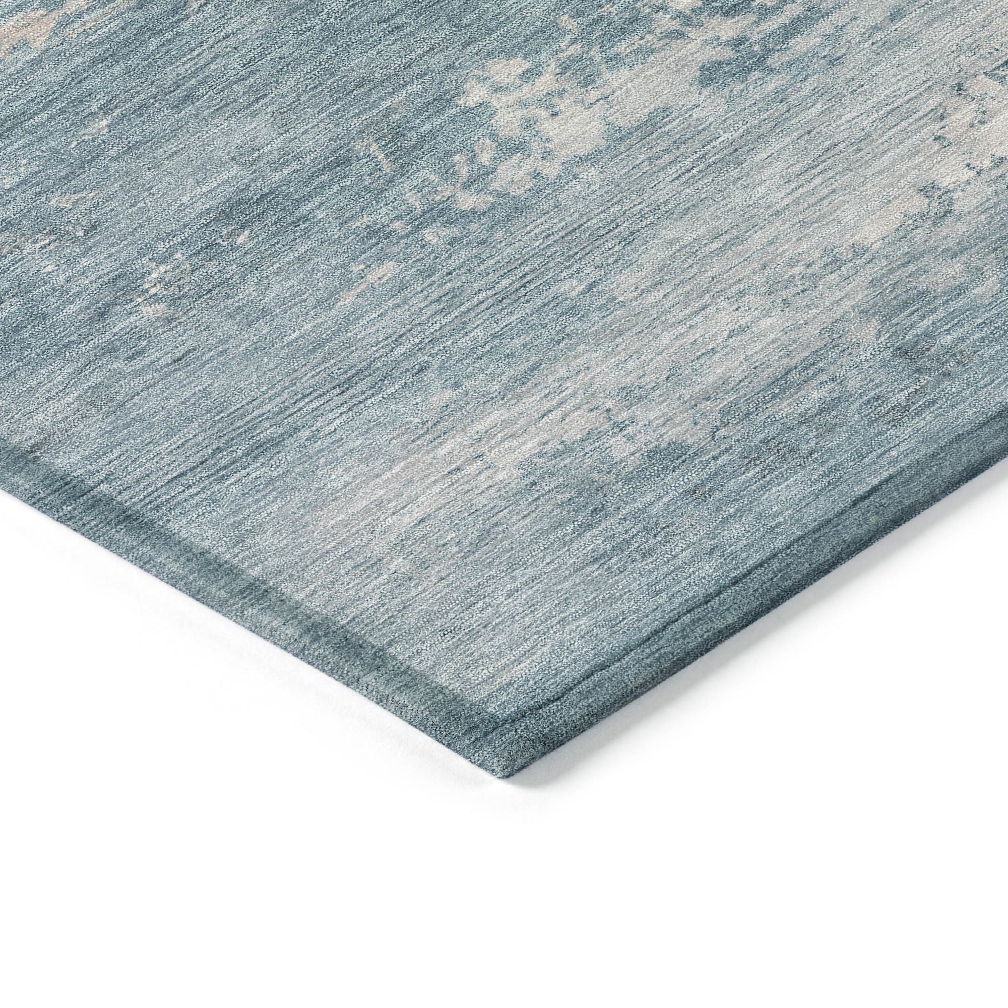 5' X 8' Sky Blue And Gray Abstract Washable Indoor Outdoor Area Rug - Sports & Outdoor