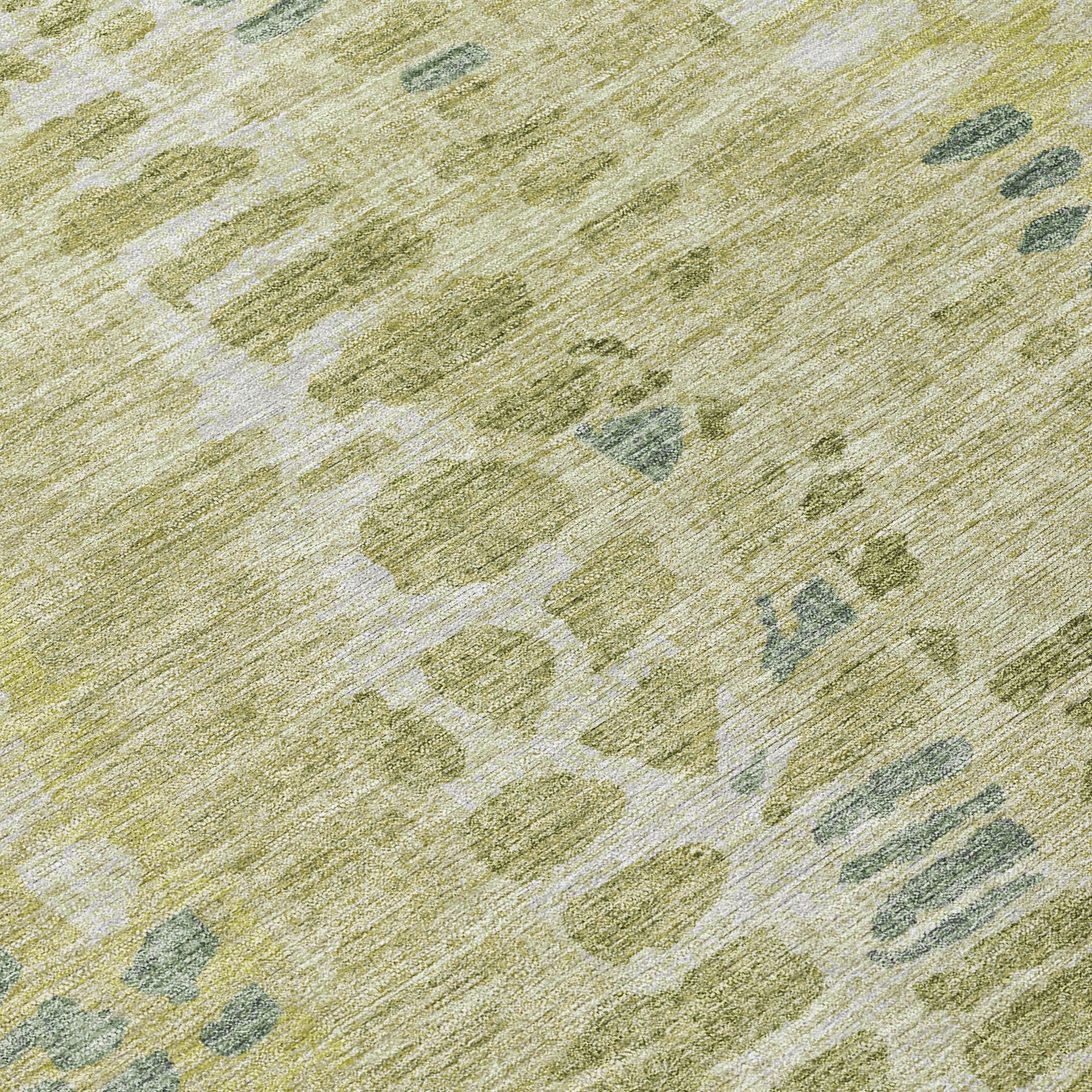 10' X 14' Artichoke Green And Beige Abstract Washable Indoor Outdoor Area Rug - Sports & Outdoor