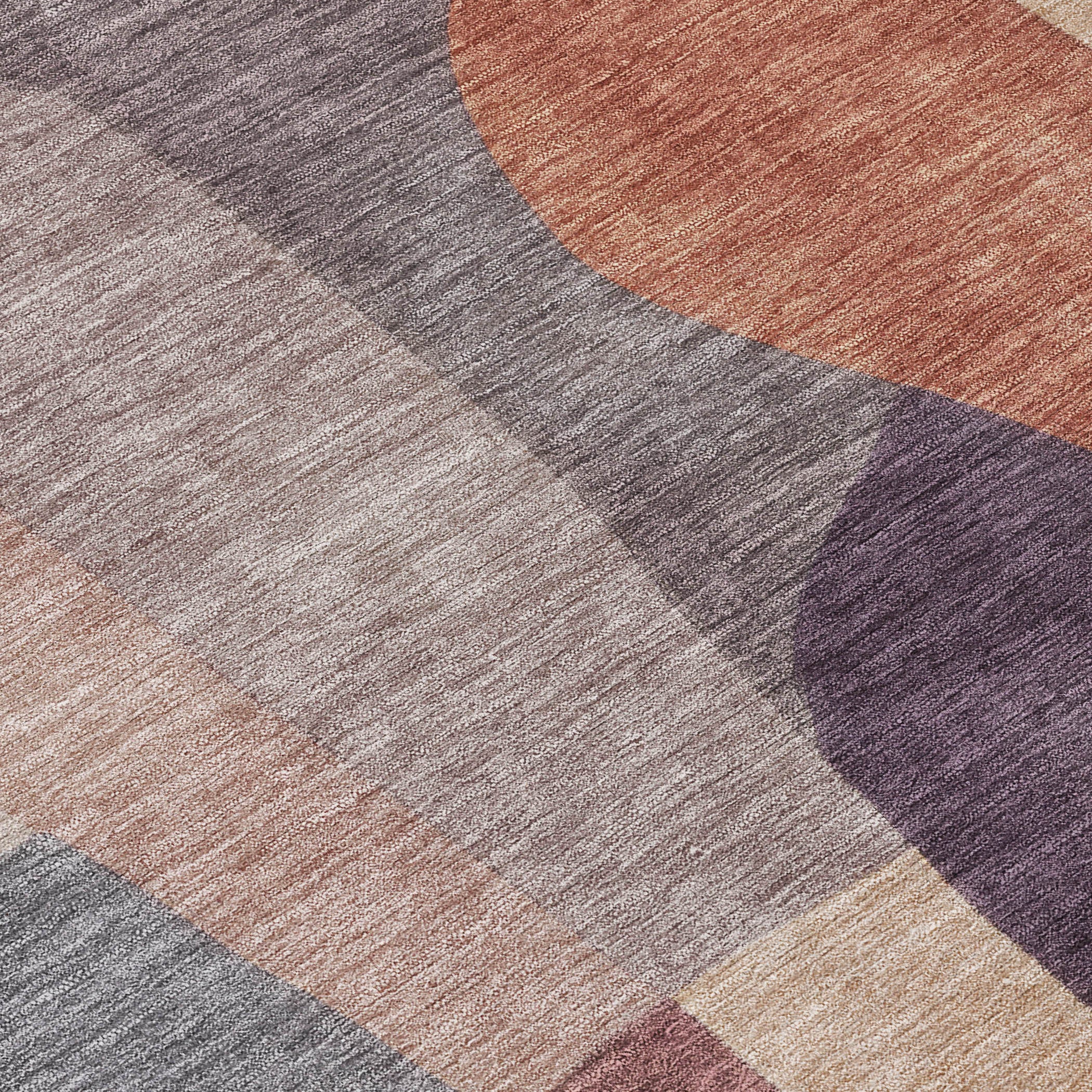 10' X 14' Plum And Copper Abstract Washable Indoor Outdoor Area Rug - Sports & Outdoor