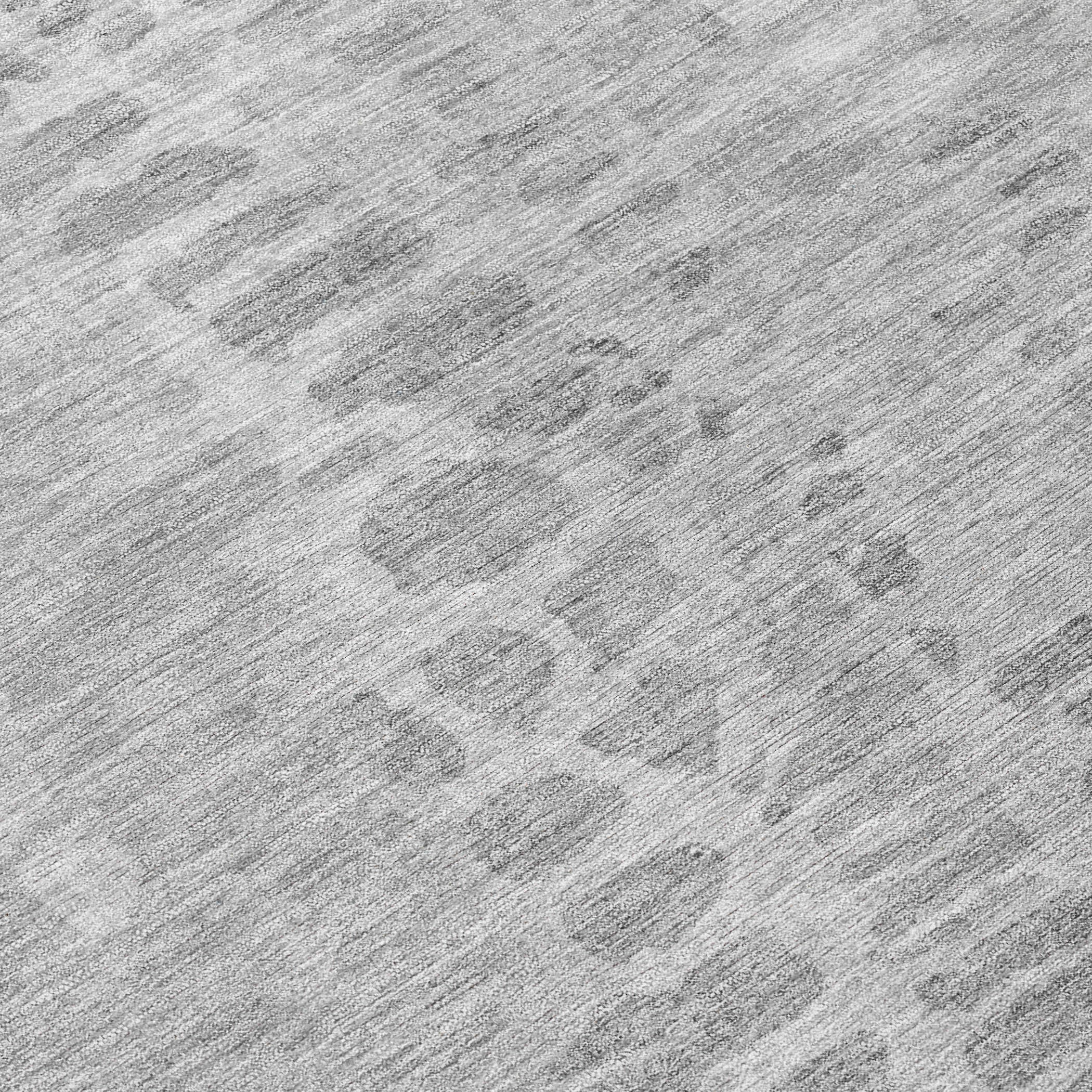 5' X 8' Gray And Silver Abstract Washable Indoor Outdoor Area Rug - Sports & Outdoor