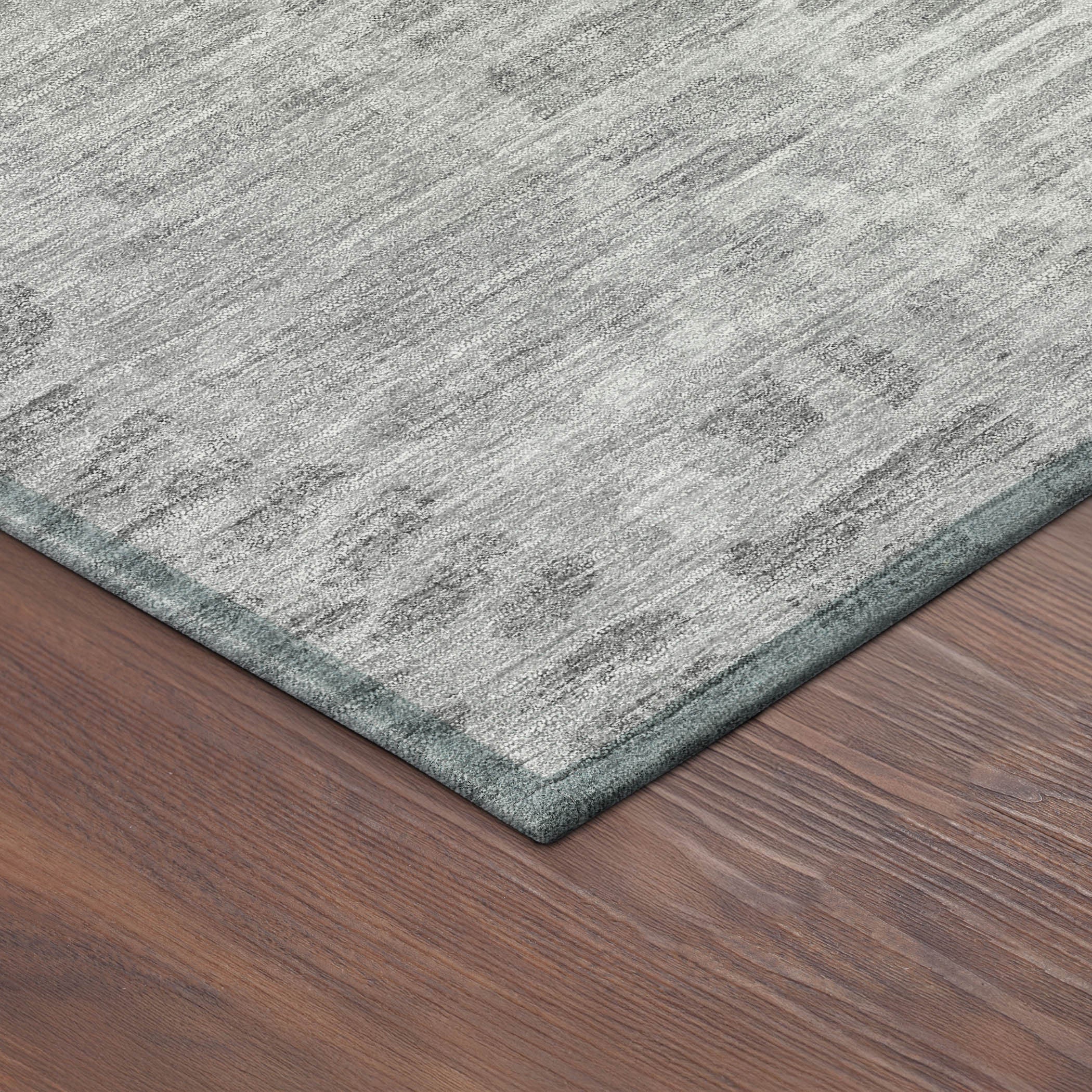 5' X 8' Gray And Silver Abstract Washable Indoor Outdoor Area Rug - Sports & Outdoor