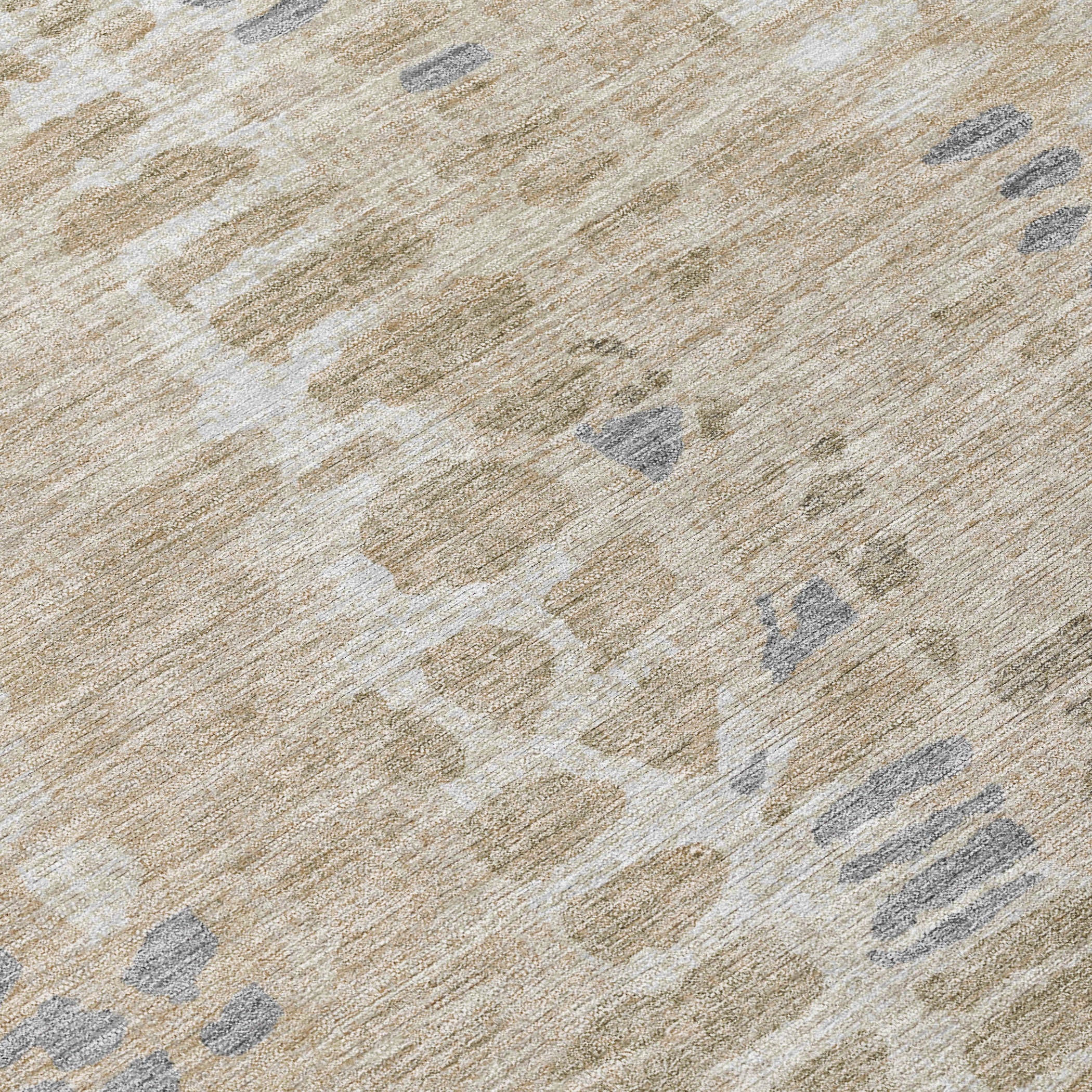 10' X 14' Beige And Gray Abstract Washable Indoor Outdoor Area Rug - Sports & Outdoor