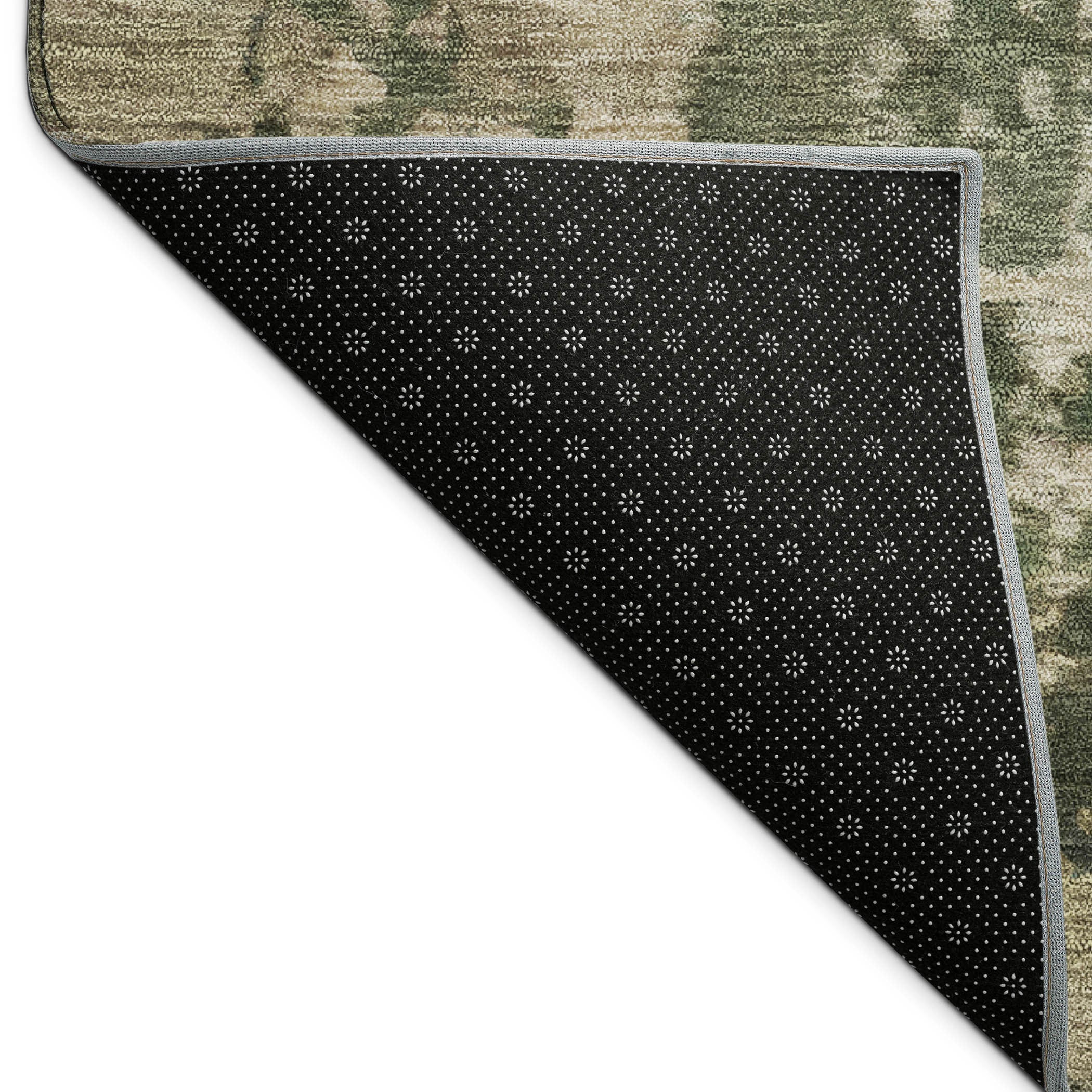 3' X 5' Olive Green And Beige Abstract Washable Indoor Outdoor Area Rug - Sports & Outdoor