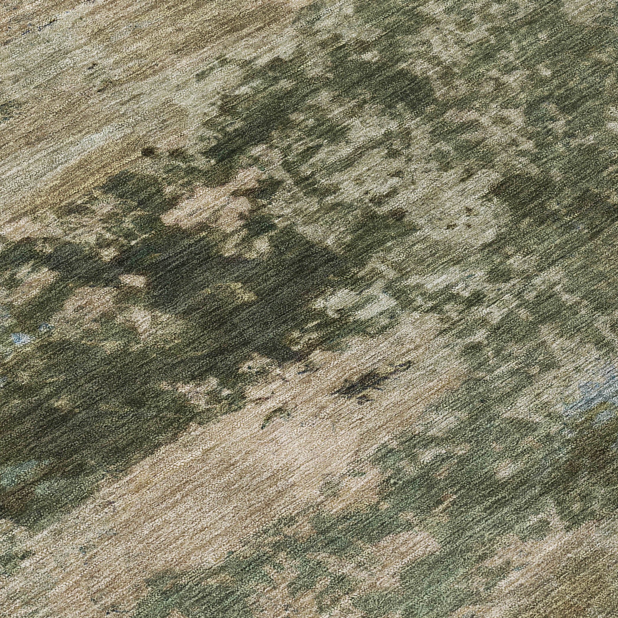 3' X 5' Olive Green And Beige Abstract Washable Indoor Outdoor Area Rug - Sports & Outdoor