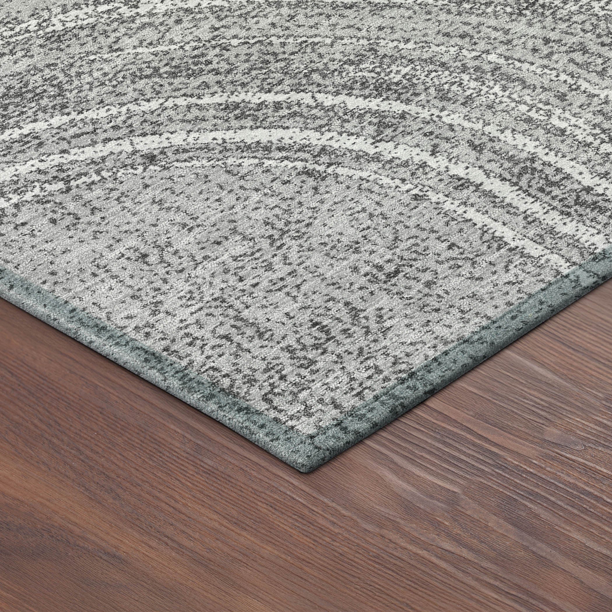 10' X 14' Charcoal And Gray Geometric Washable Indoor Outdoor Area Rug - Sports & Outdoor