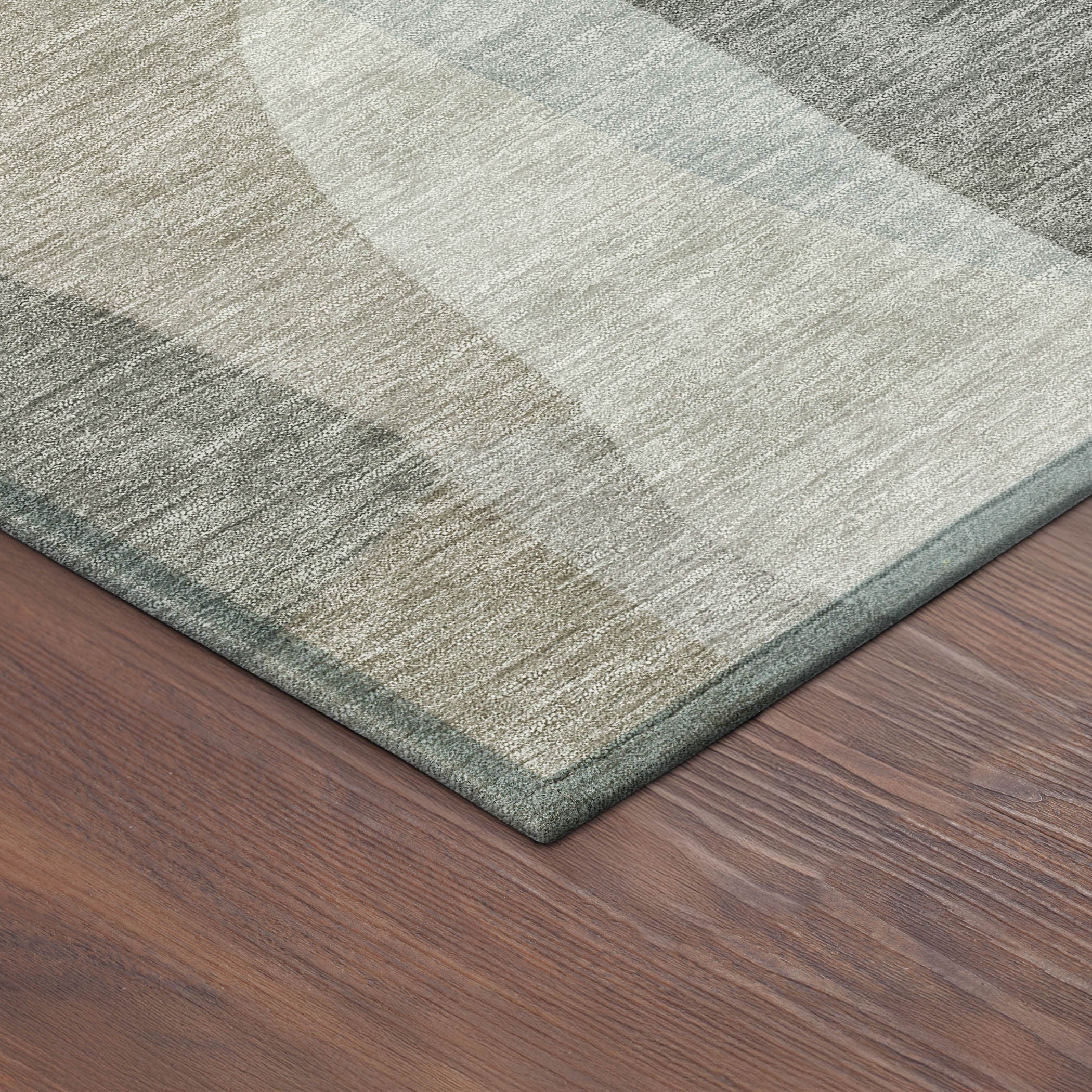 5' X 8' Taupe And Blue Abstract Washable Indoor Outdoor Area Rug - Sports & Outdoor