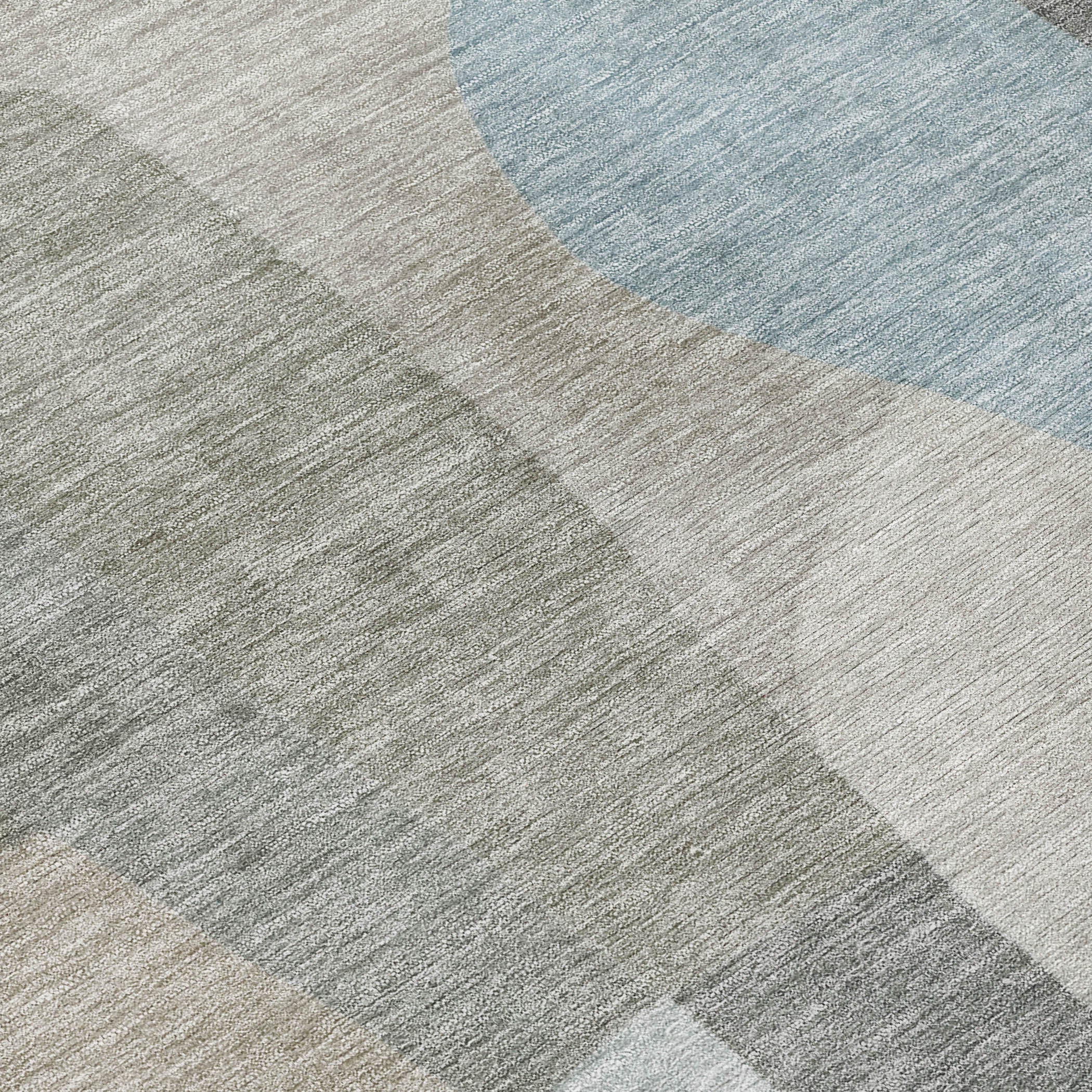 5' X 8' Taupe And Blue Abstract Washable Indoor Outdoor Area Rug - Sports & Outdoor