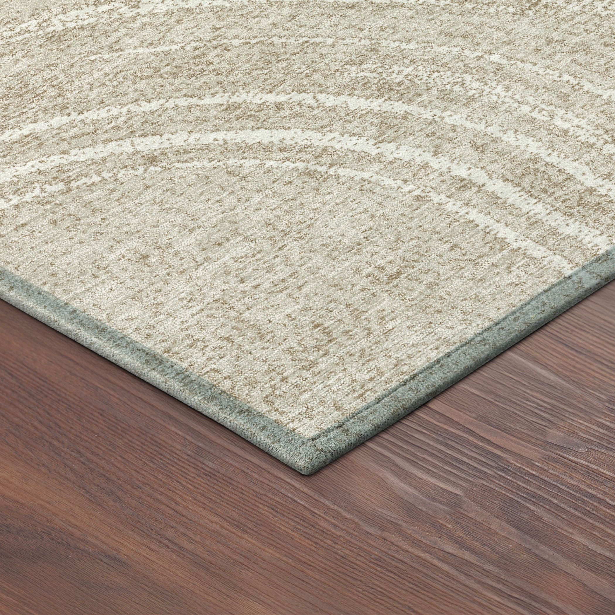 3' X 5' Beige And Tan Geometric Washable Indoor Outdoor Area Rug - Sports & Outdoor