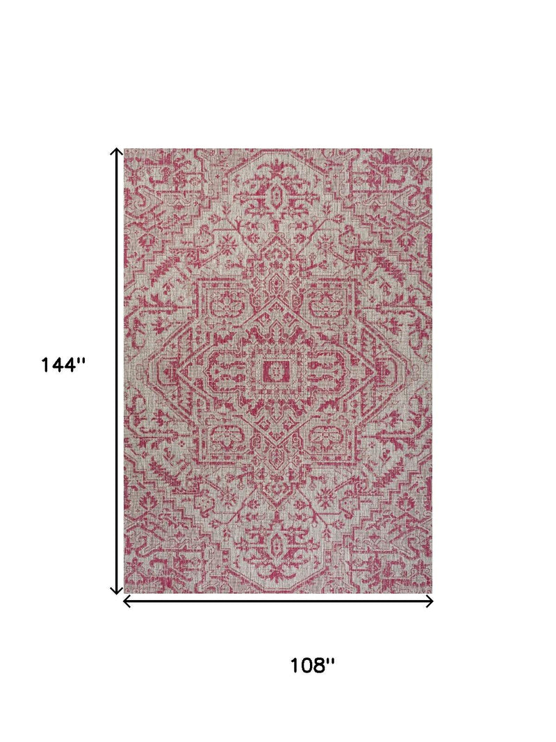Medallion rug size diagram, 108 in by 144 in