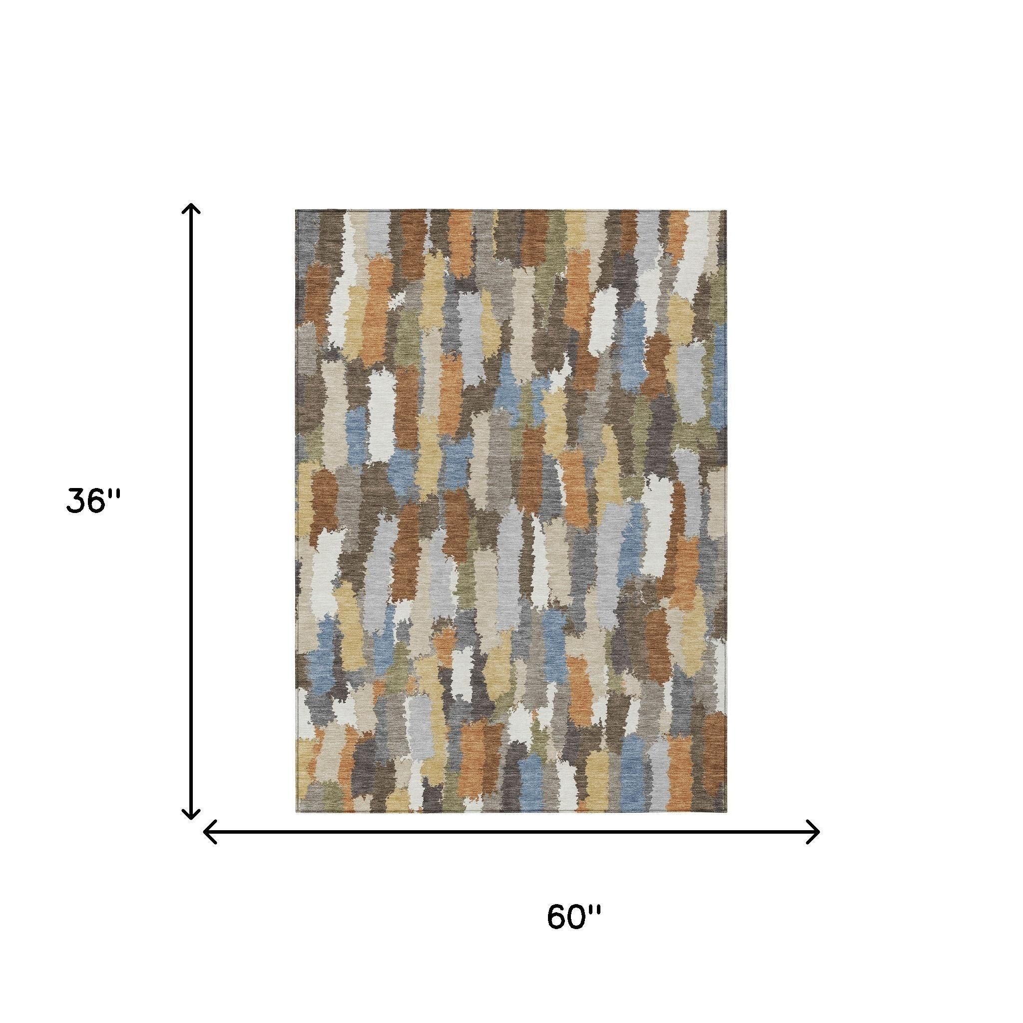 3' X 5' Chocolate And Beige Striped Washable Indoor Outdoor Area Rug - Sports & Outdoor