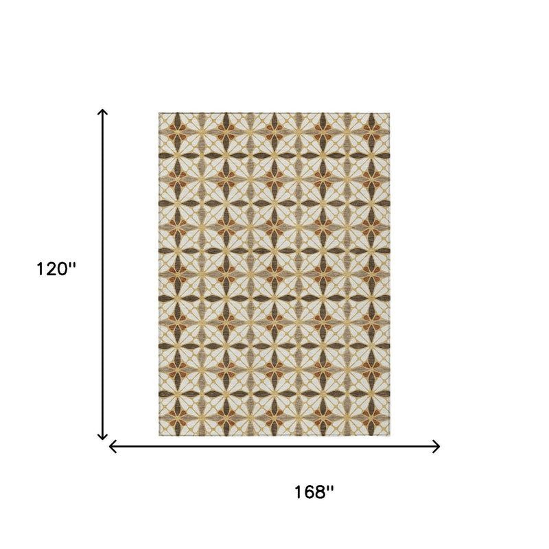 Geometric area rug diagram showing rug dimensions 168 in by 120 in