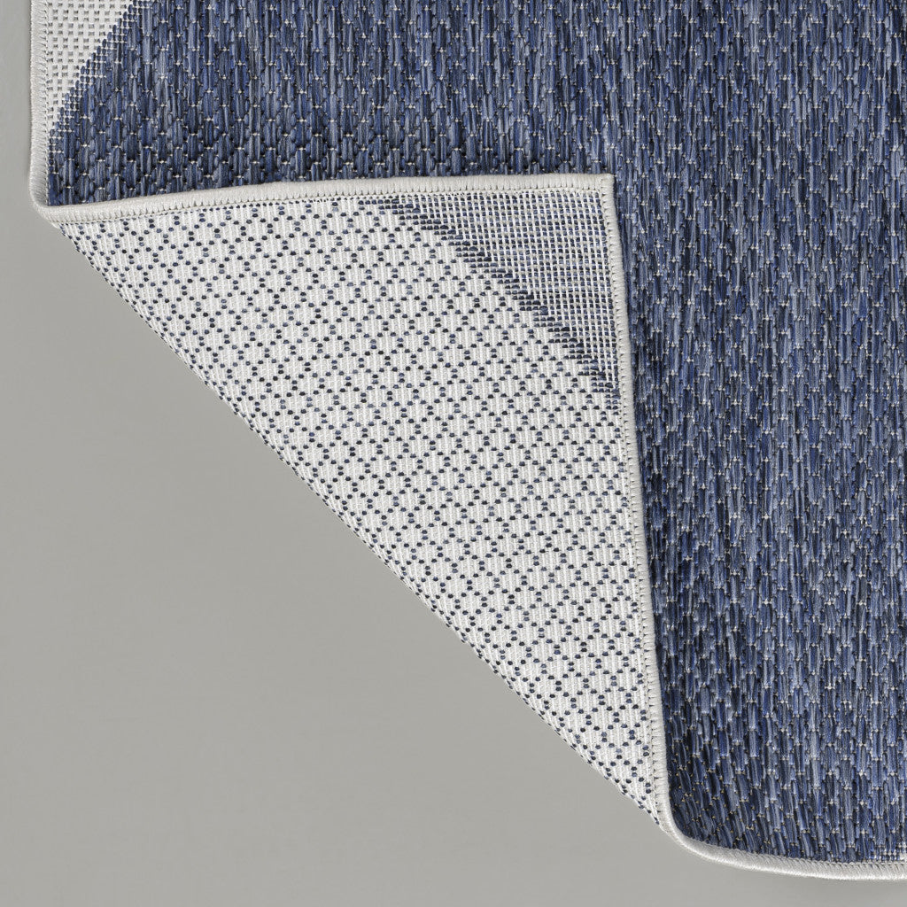 4' X 6' Navy Blue And Cream Geometric Indoor Outdoor Area Rug - Sports & Outdoor