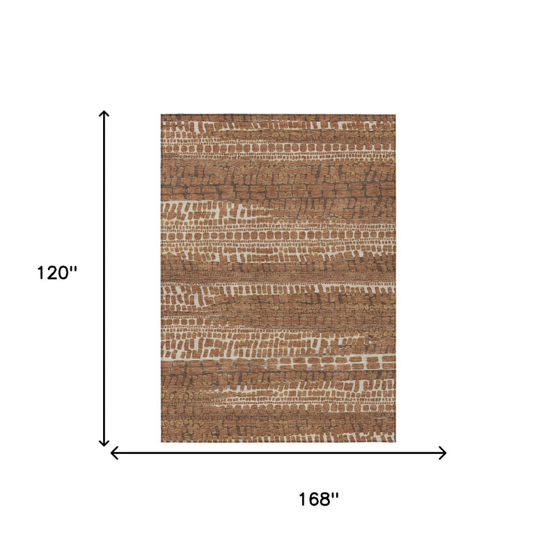 Rectangle area rug shown with size dimensions: 168 in by 120 in