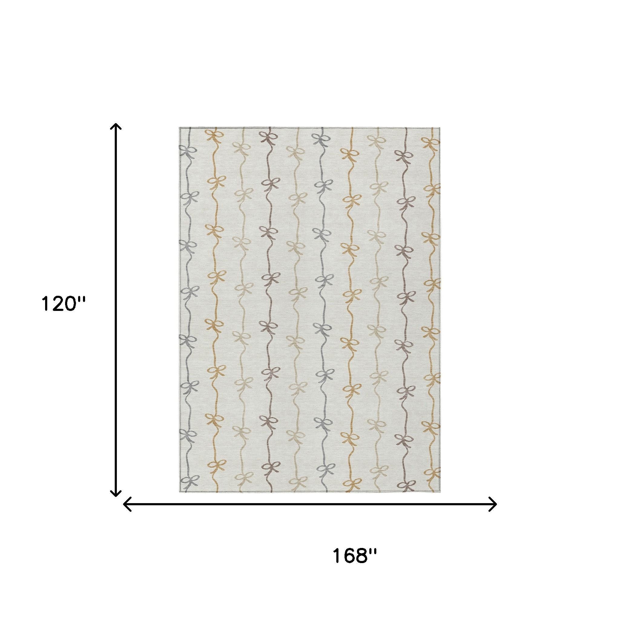 10' X 14' Ivory And Gray Southwestern Washable Indoor Outdoor Area Rug - Sports & Outdoor
