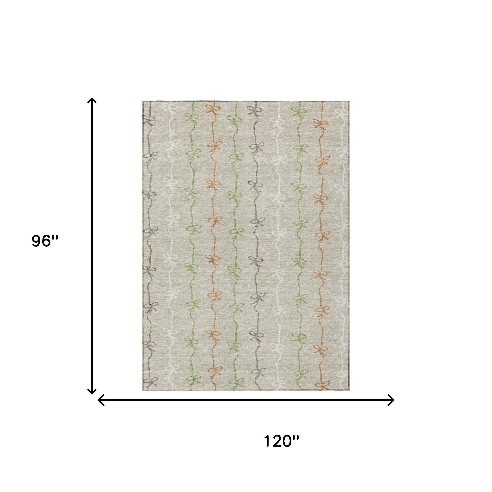 8' X 10' Beige And Gray Southwestern Washable Indoor Outdoor Area Rug - Sports & Outdoor