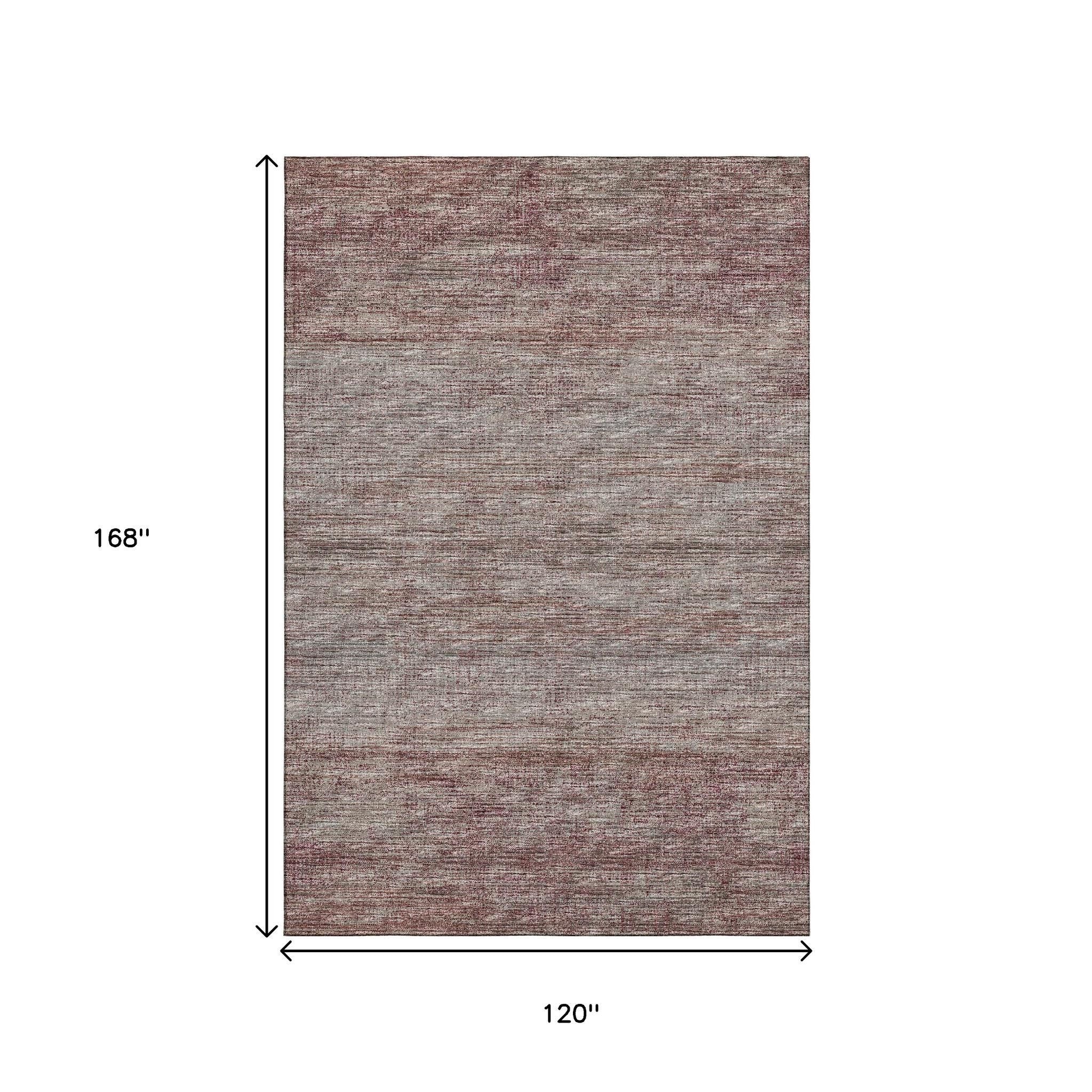 10' X 14' Burgundy And Gray Abstract Washable Indoor Outdoor Area Rug - Sports & Outdoor