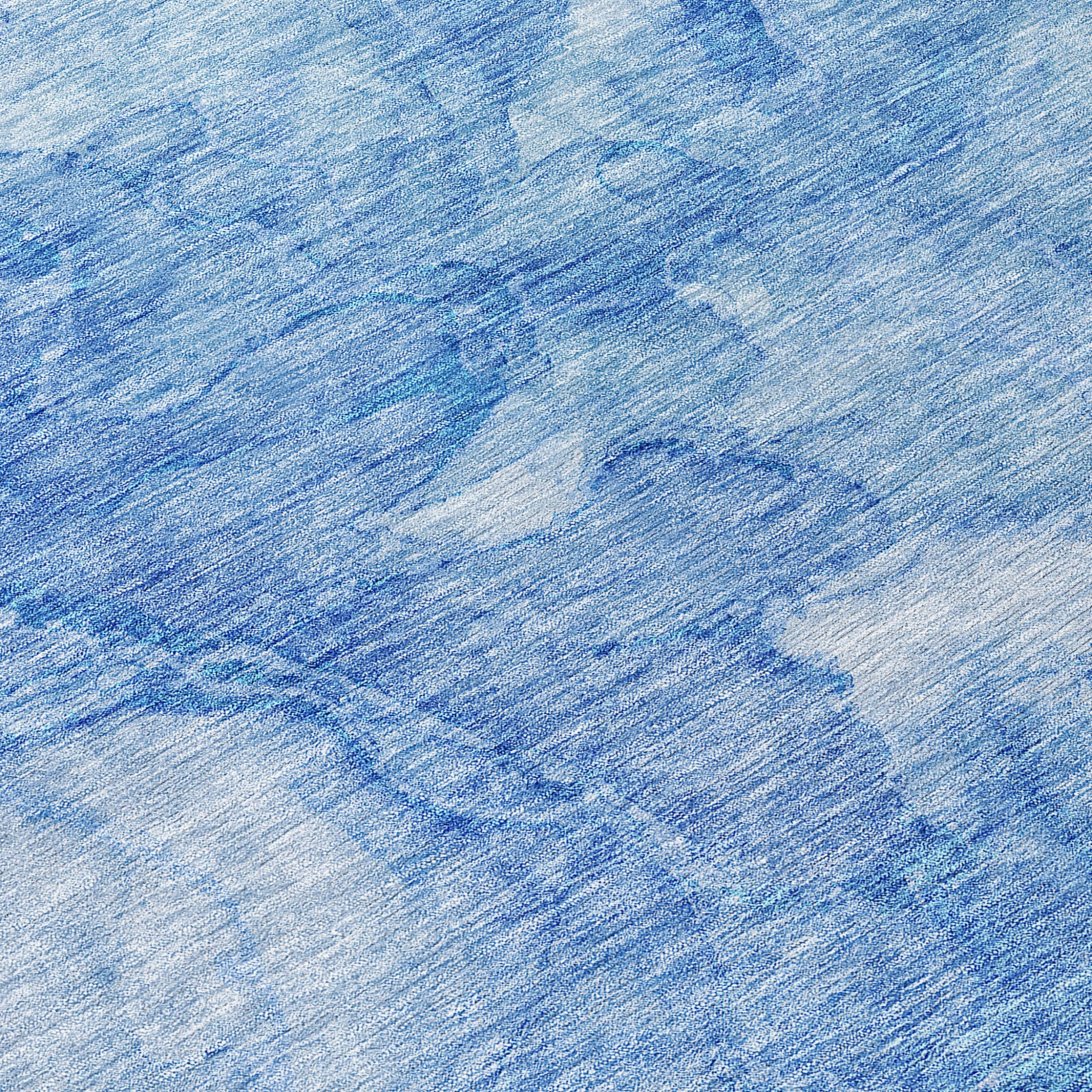 5' X 8' Denim Blue And Sky Blue Nautical Washable Indoor Outdoor Area Rug - Sports & Outdoor