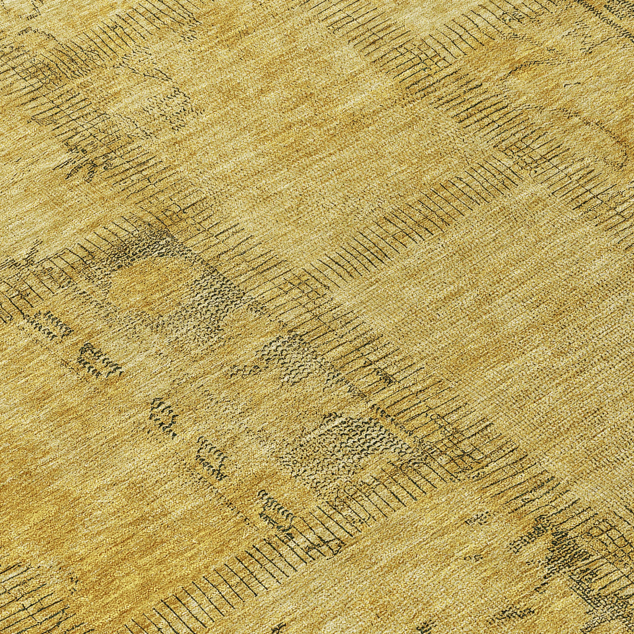 10' X 14' Gold Wheat And Gray Patchwork Washable Indoor Outdoor Area Rug - Sports & Outdoor