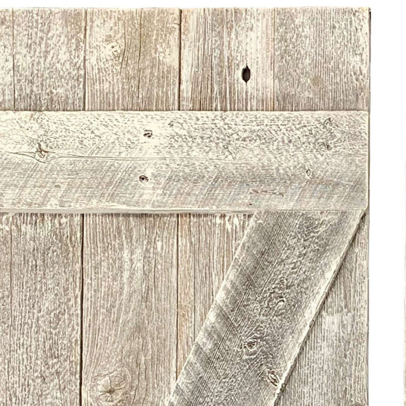 Set Of Two Rustic Weathered Grey Wood Decorative Window Shutters - Home Decor